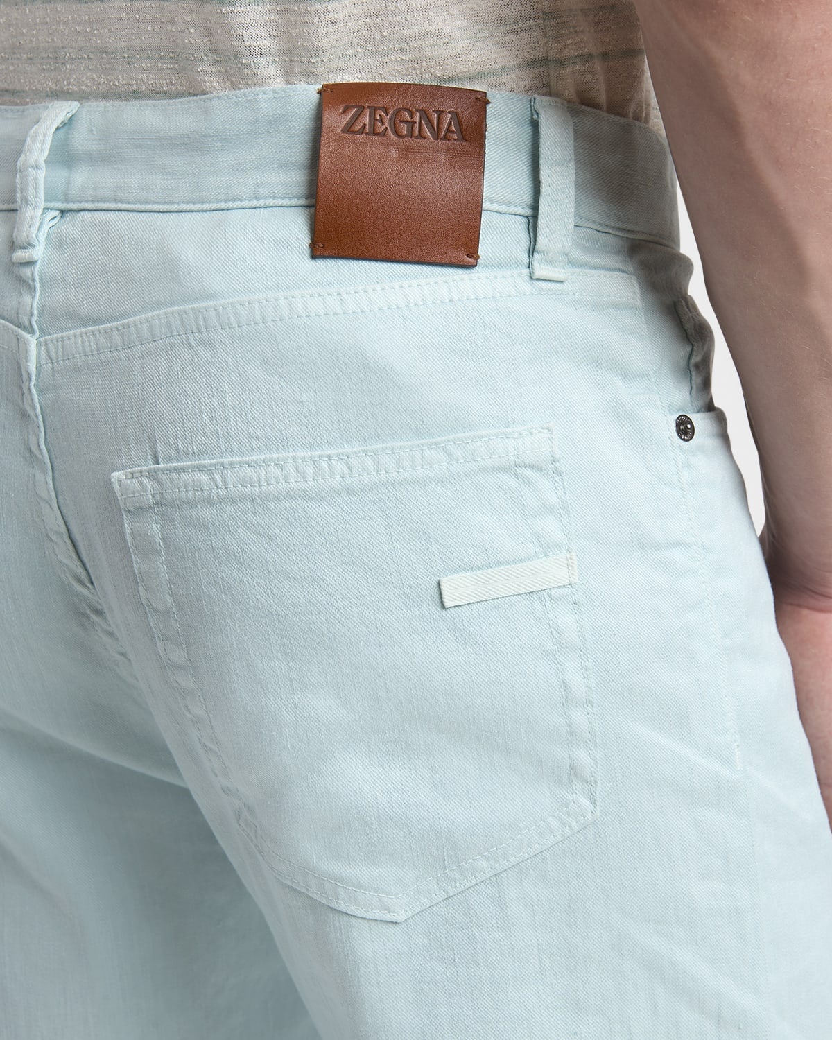 Men's Comfort Linen and Cotton Five-Pocket Pants - 5