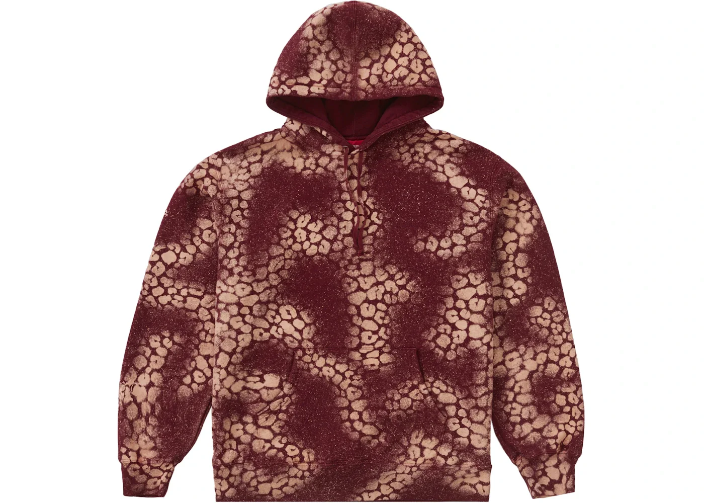 Supreme Bleached Leopard Hooded Sweatshirt Cardinal - 1