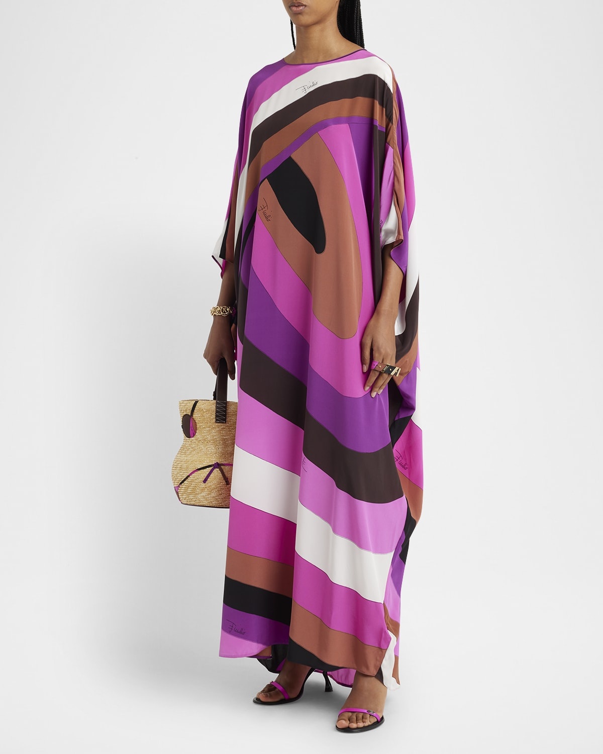 Abstract-Print Maxi Kaftan Dress - 3