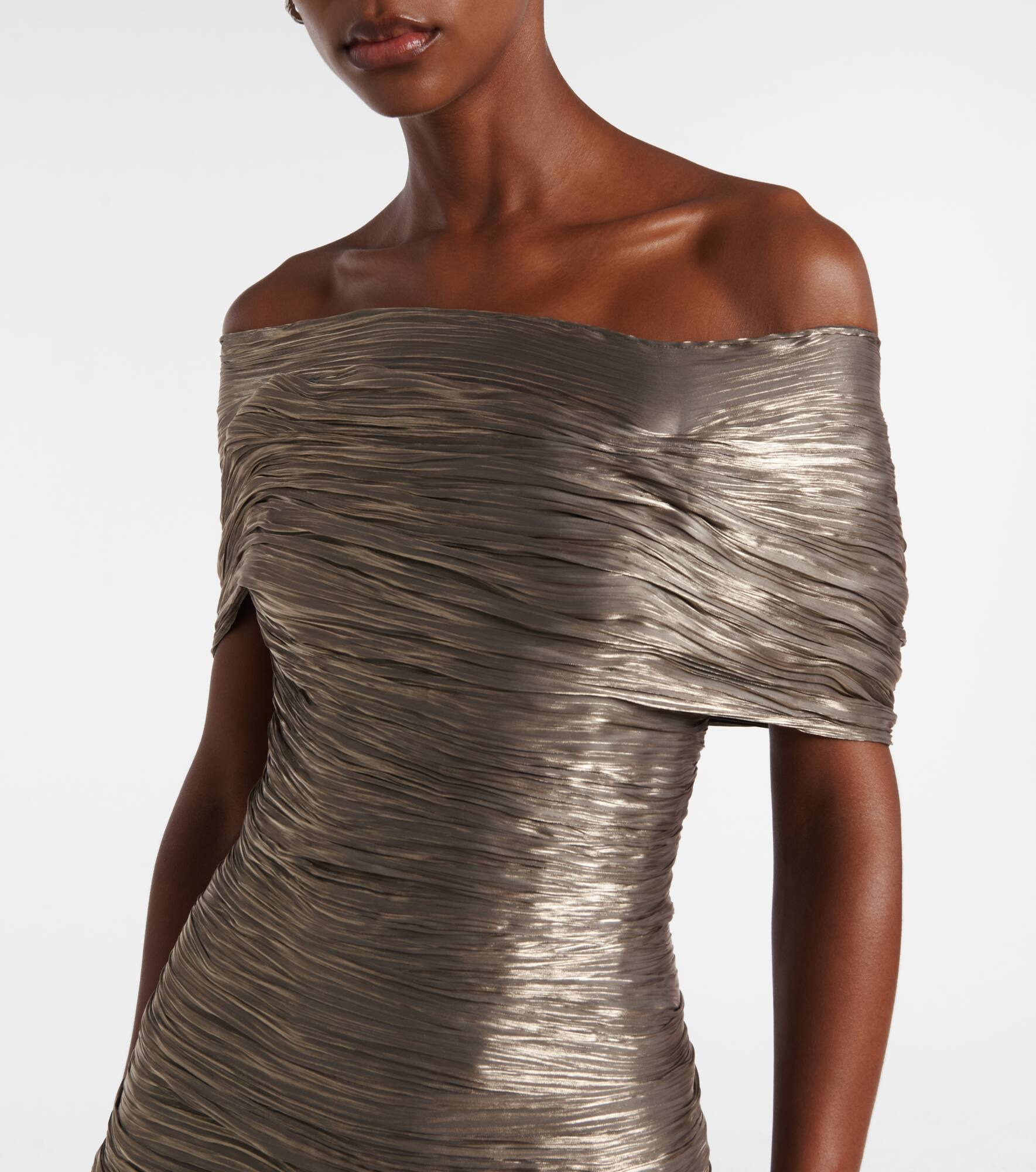 Ruched asymmetric gown - 4