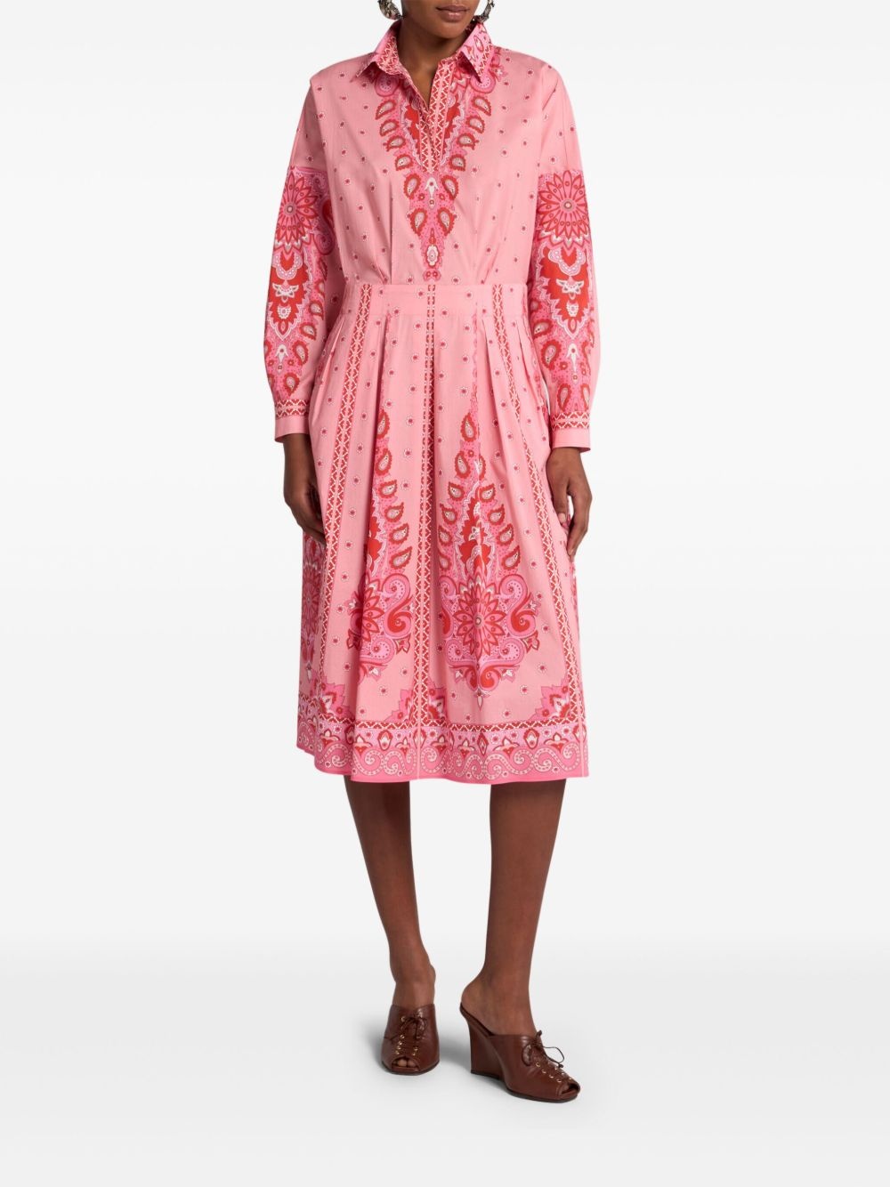 paisley-print shirt dress - 2