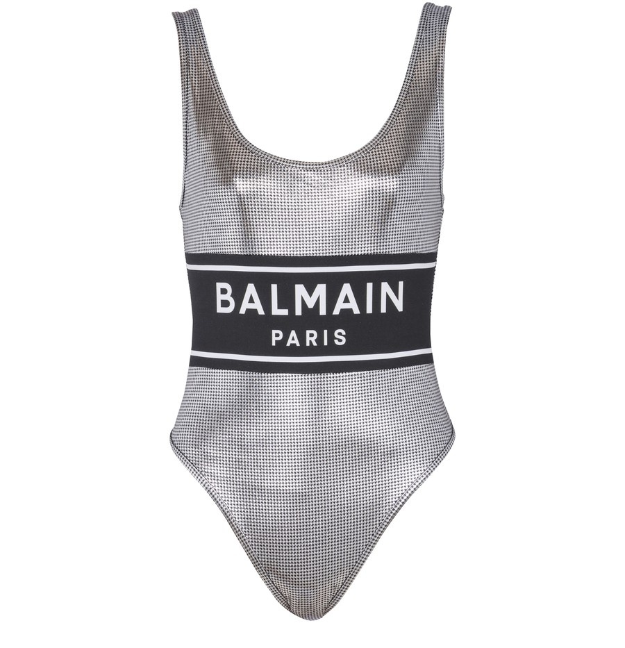 Logo-print metallic-effect Swimsuit - 1