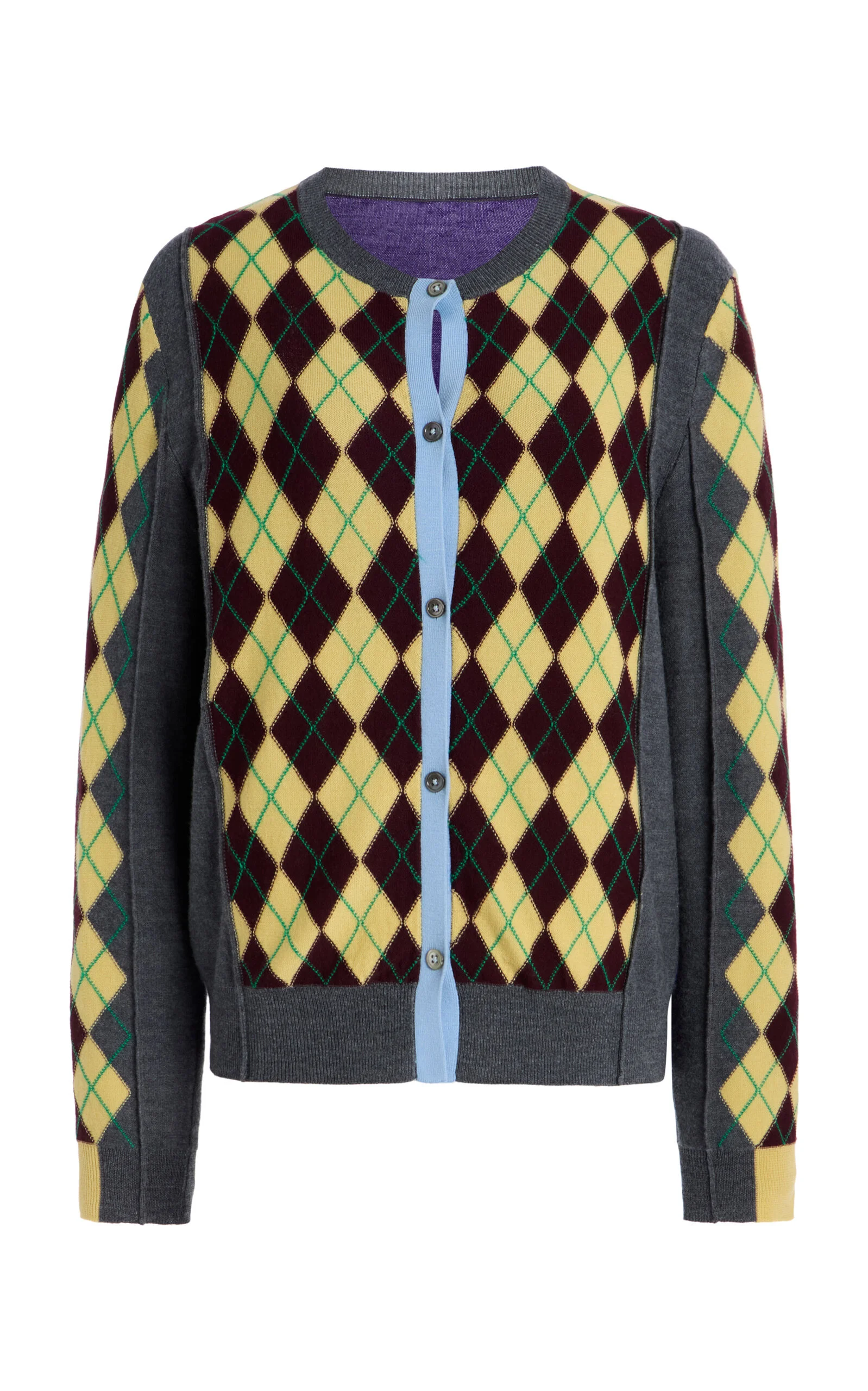 William Argyle Merino Wool Cardigan print - 1