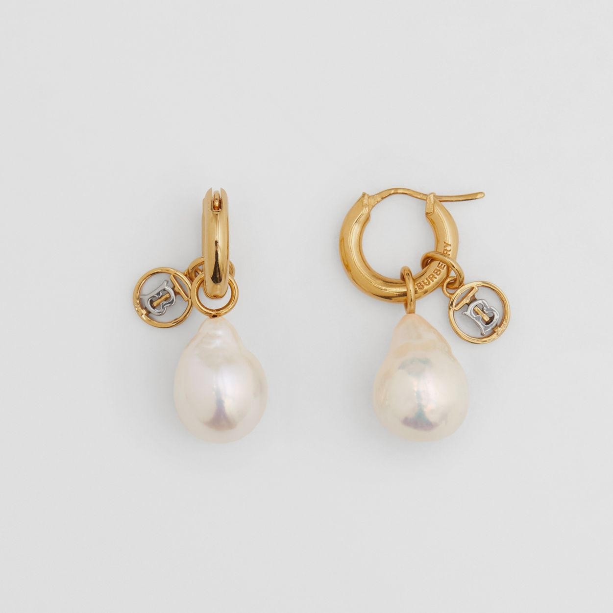 Pearl Detail Gold-plated Hoop Earrings - 4