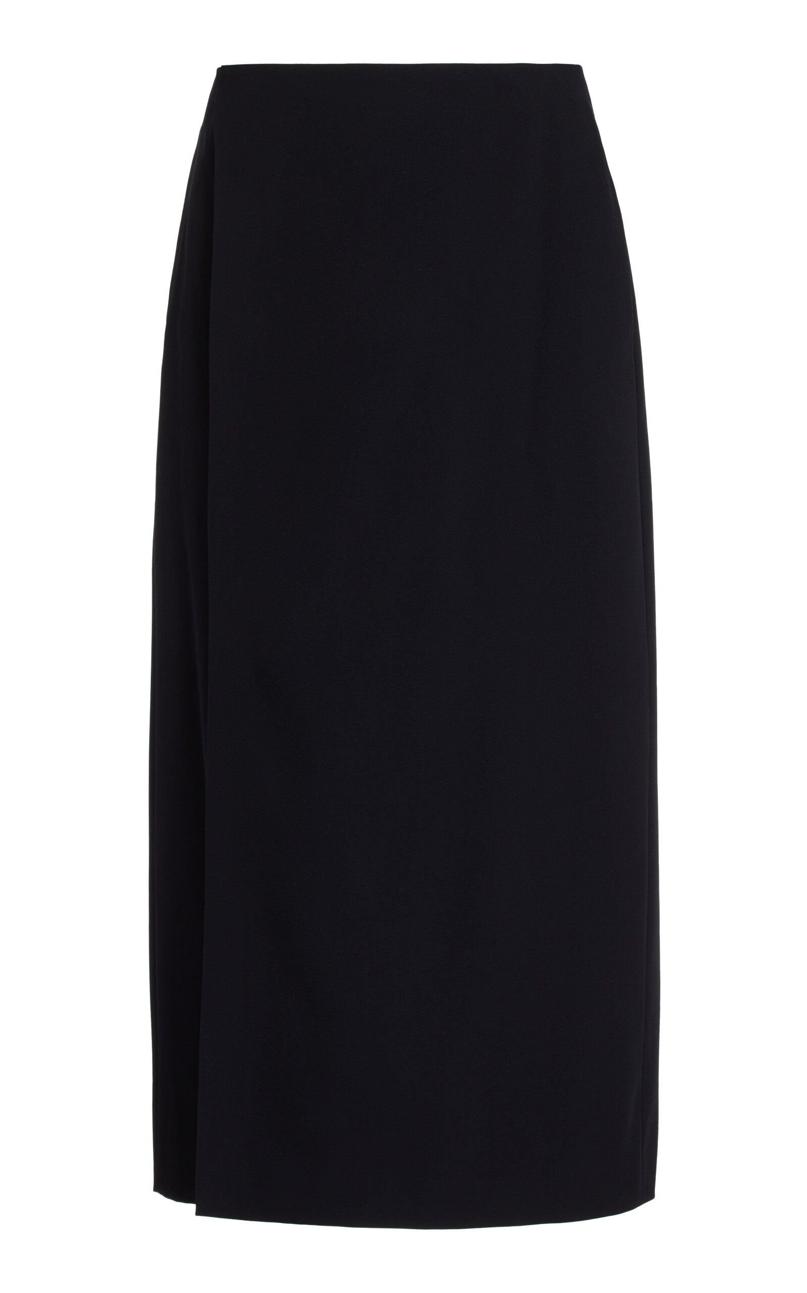 Kavi Wrapped Wool Column Midi Skirt black - 1