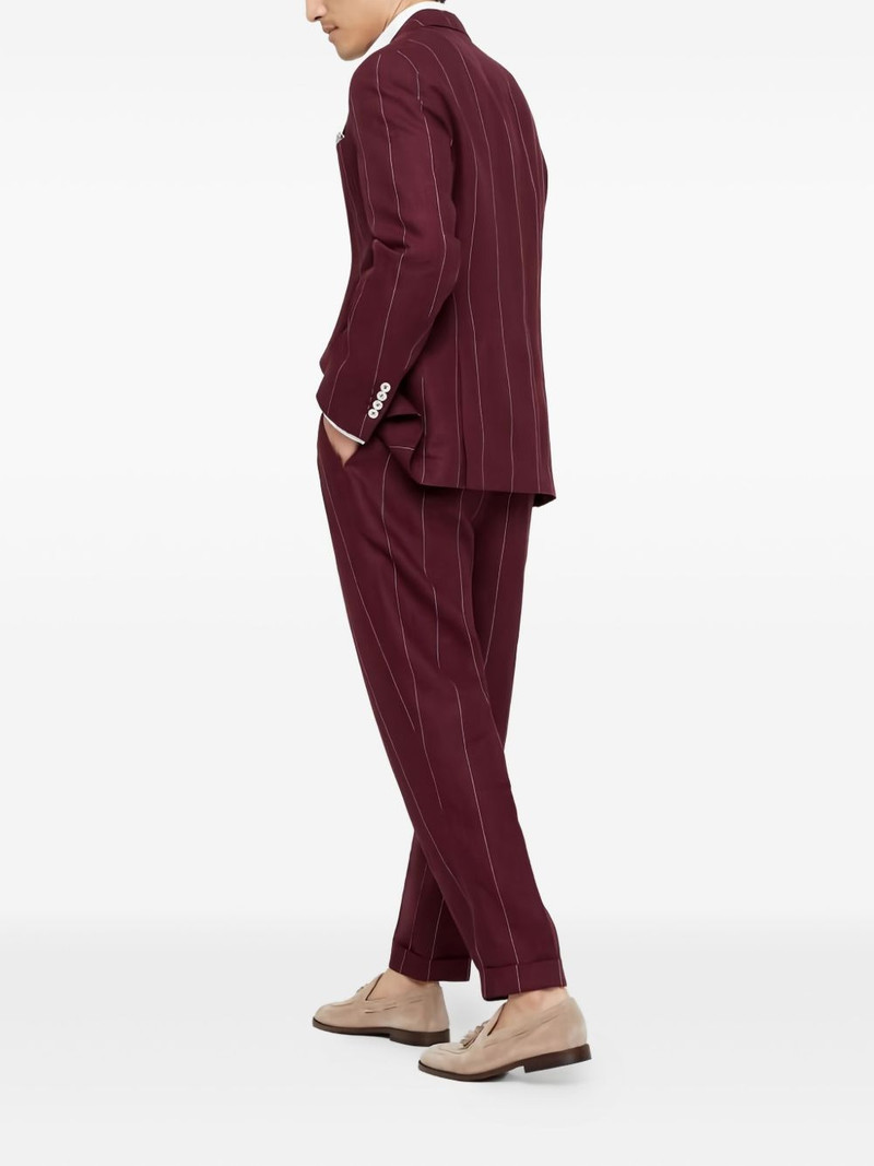 Brunello Cucinelli pinstripe linen suit outlook