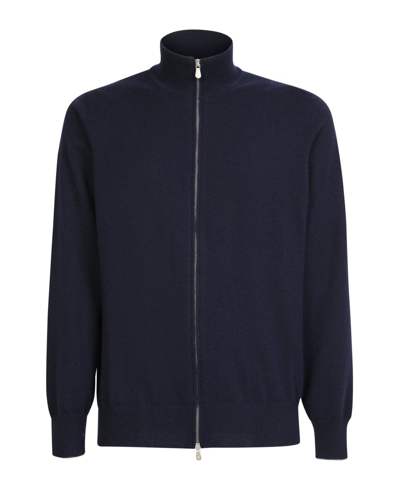 Zipped Knitted Cardigan - 1