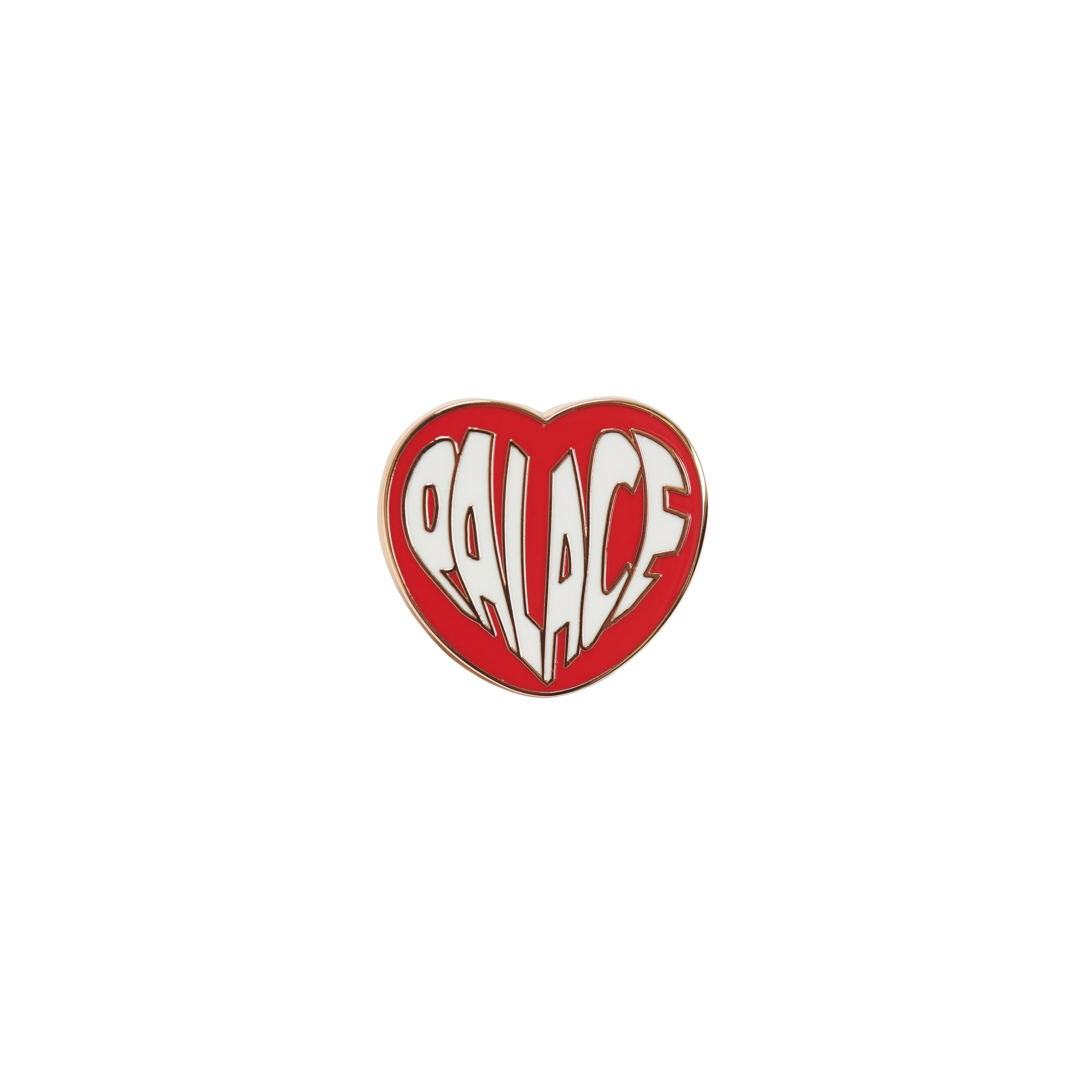 HEART PIN BADGE RED / WHITE - 1