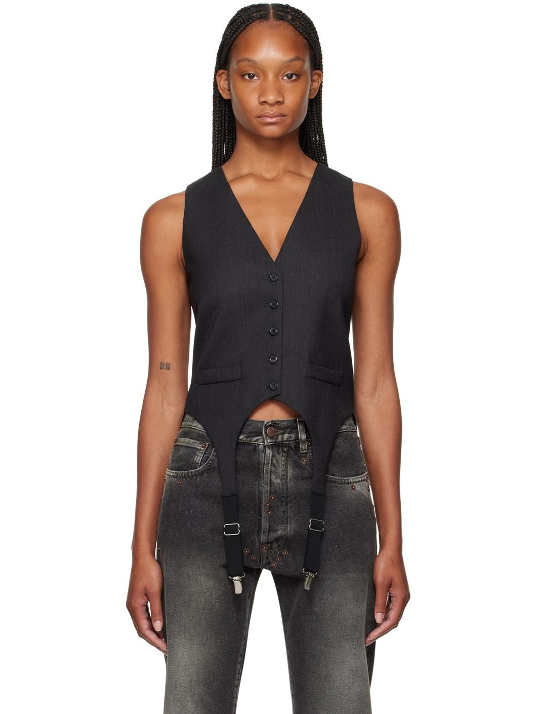 Gray Garter Vest - 1