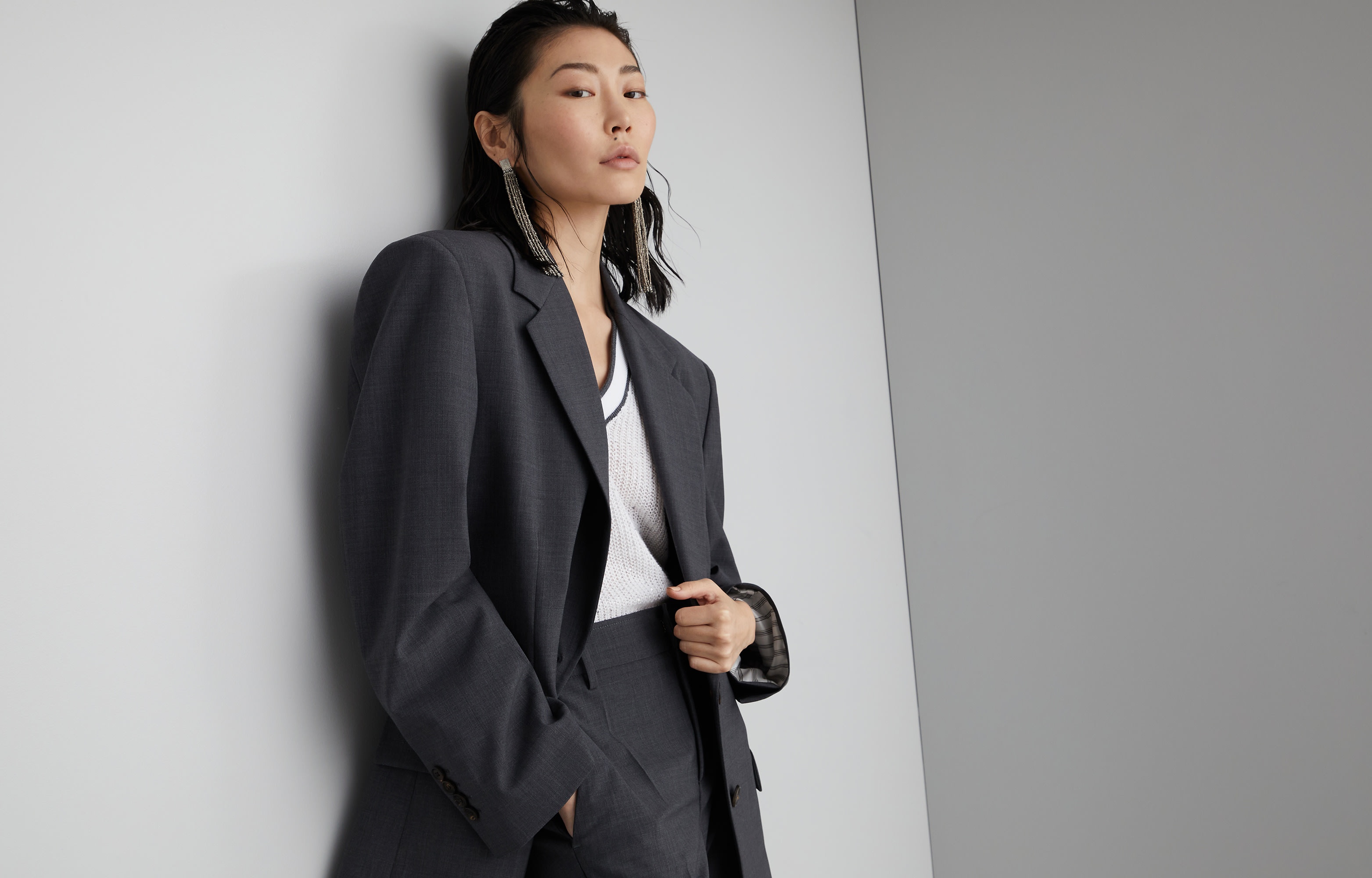 Tropical luxury wool blazer with monili - 6