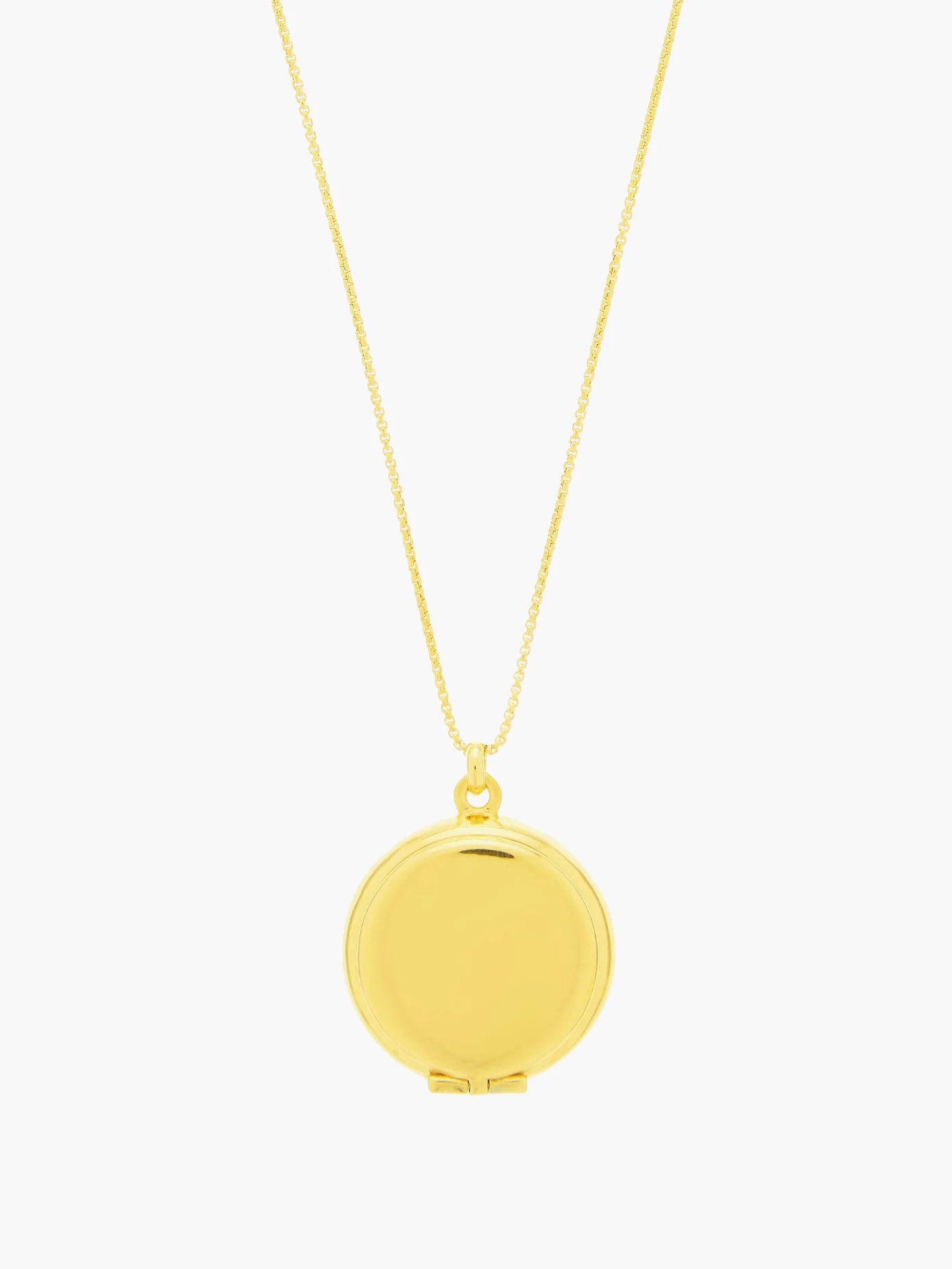 18kt gold-vermeil locket pendant necklace - 4