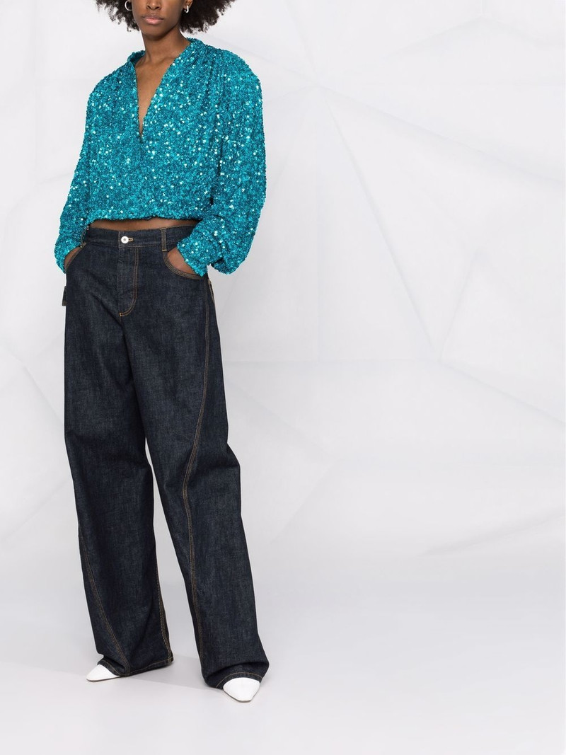 ROTATE Aurelia sequin-embellished blouse outlook