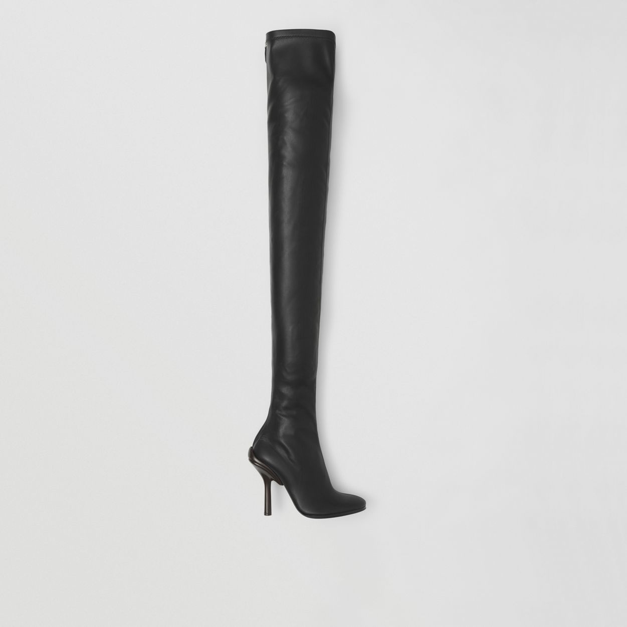 Faux Leather Over-the-knee Sock Boots - 6