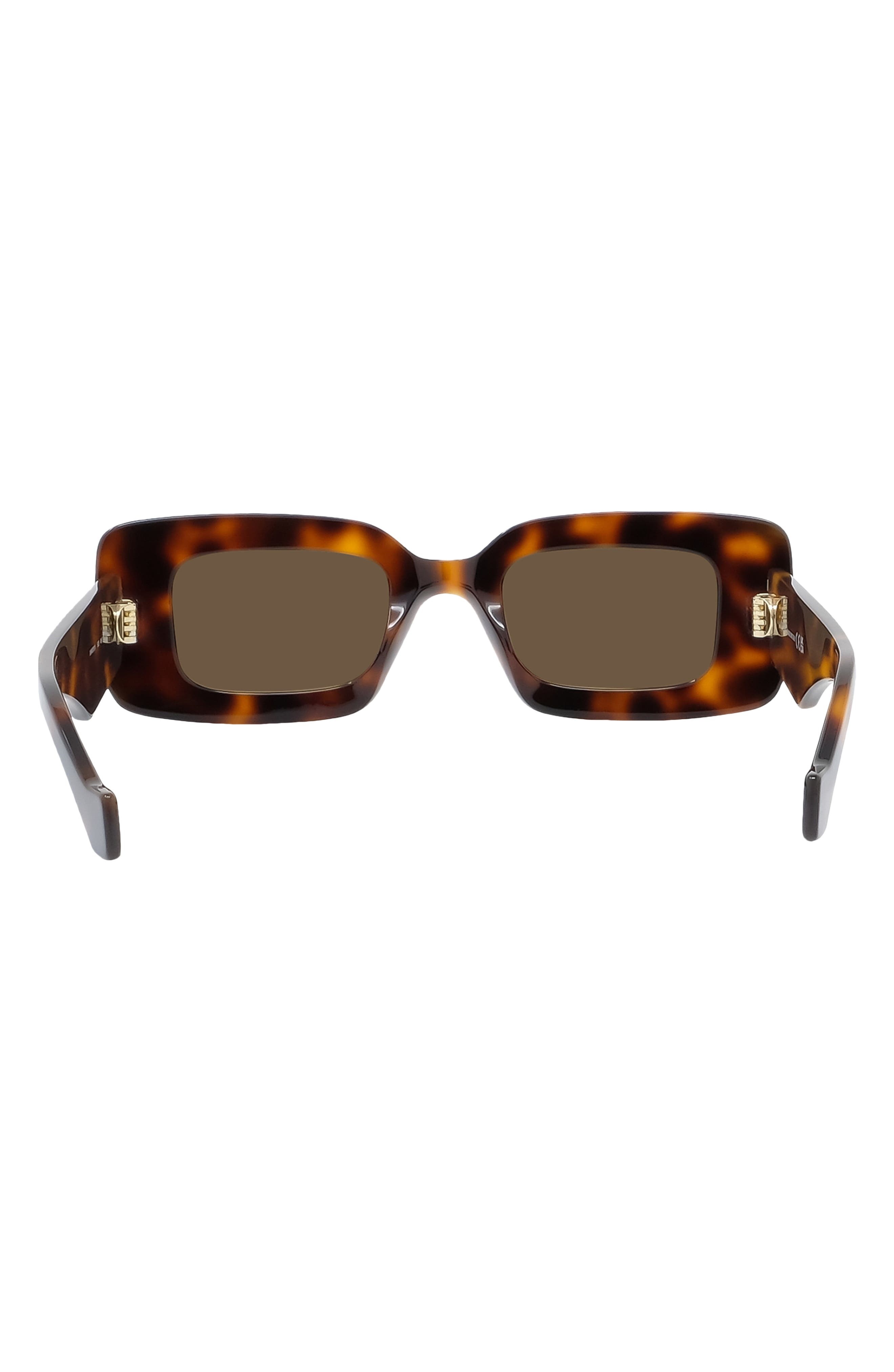 Loewe Chunky Anagram 46mm Rectangular Sunglasses in Dark Havana /Brown at Nordstrom - 7