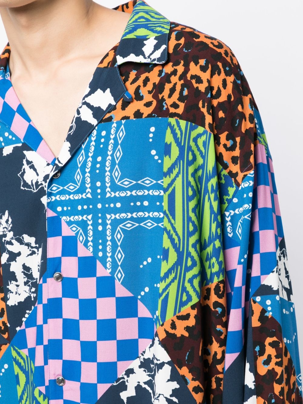 MIX-PRINT CAMP COLLAR SHIRT - 3