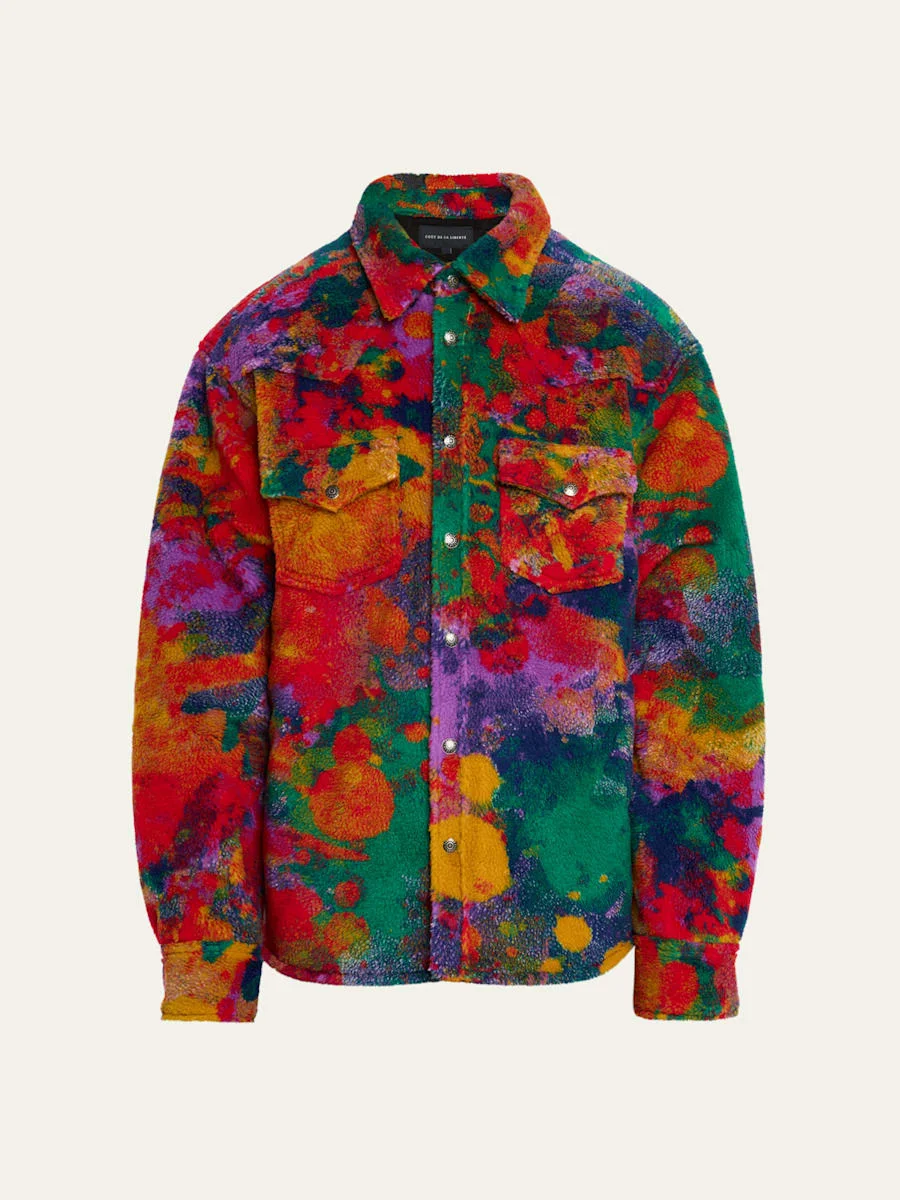 Men's Multicolor Sherpa Oversized Trucker Jacket - 1