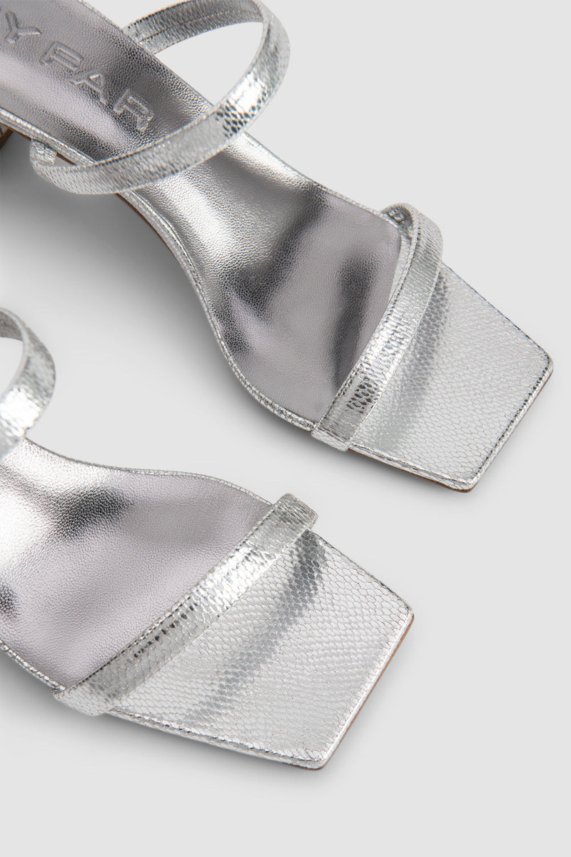 Tanya Silver Disco Leather Slip-On Mule 5