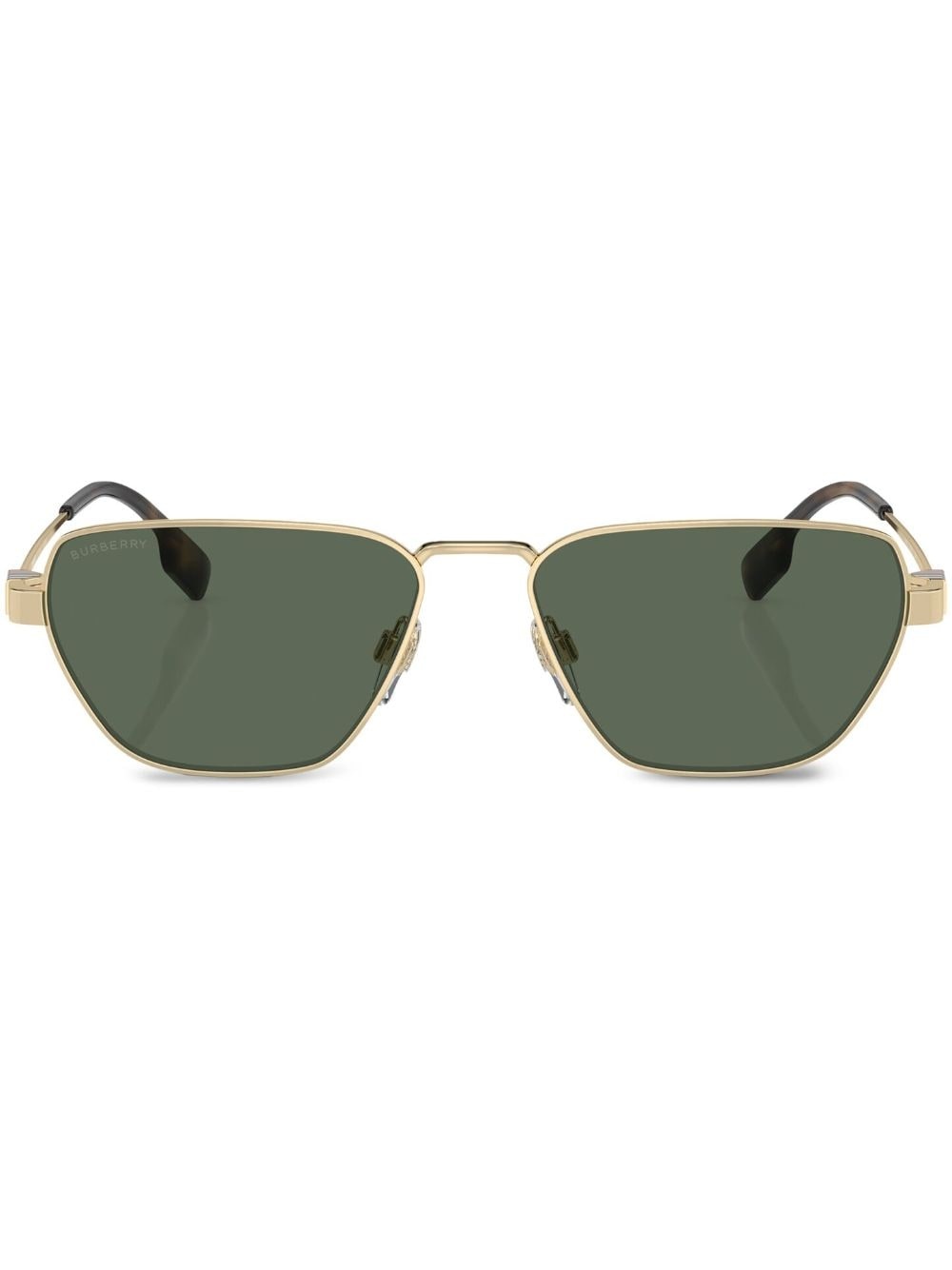 Vintage-check geometric-frame sunglasses - 1