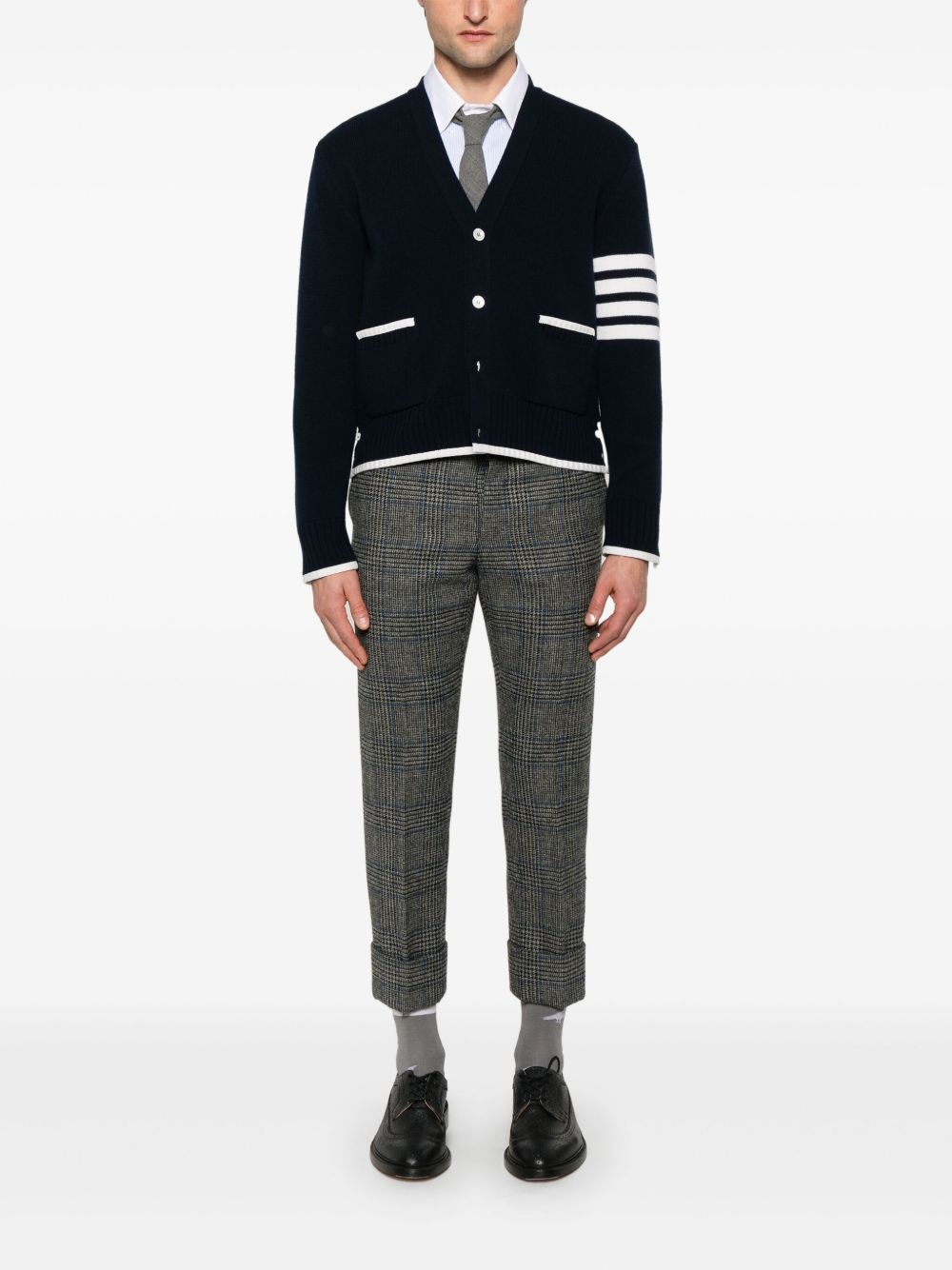 4-Bar stripe virgin wool cardigan - 2