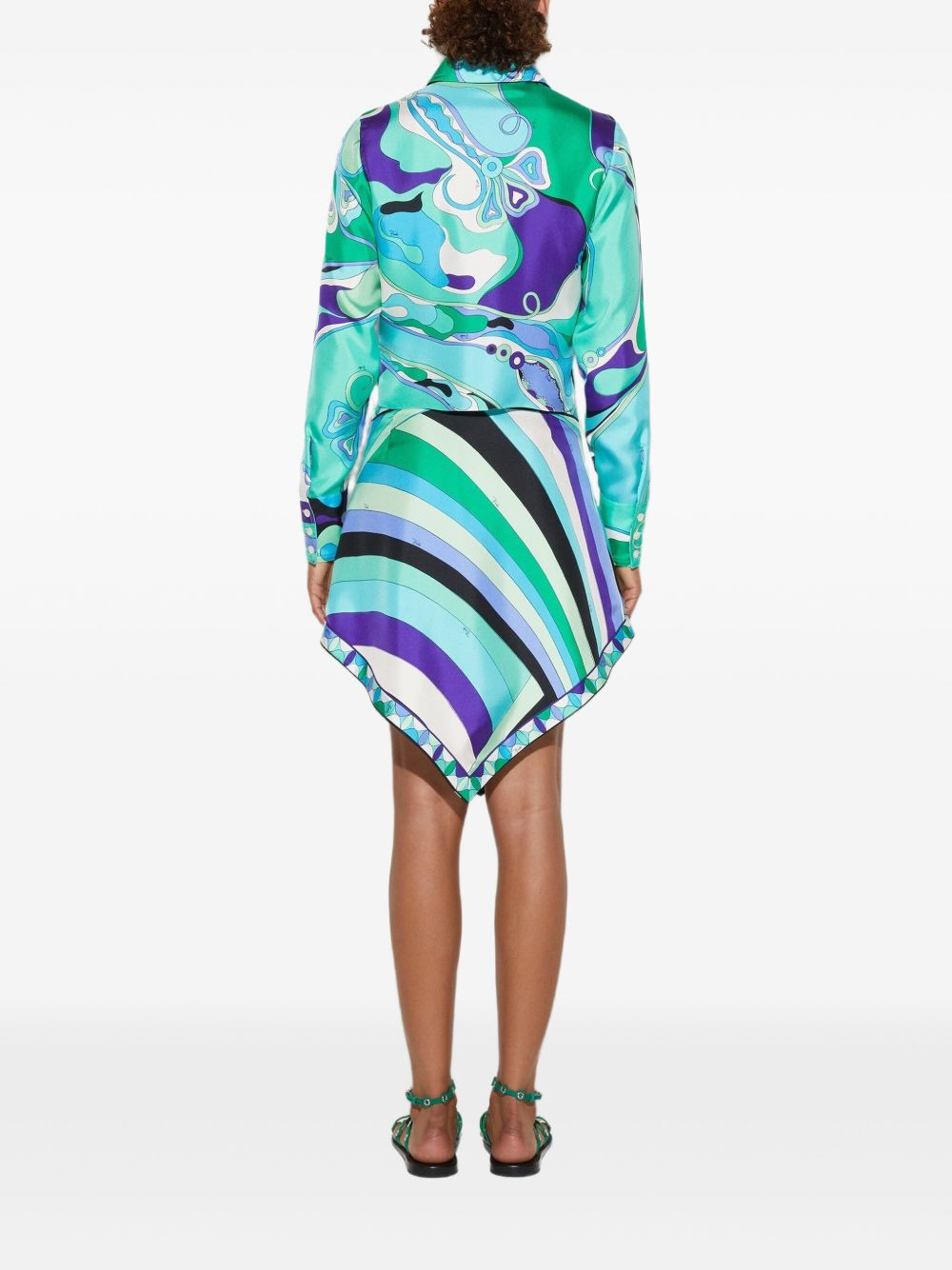 abstract-print asymmetric mini skirt - 3