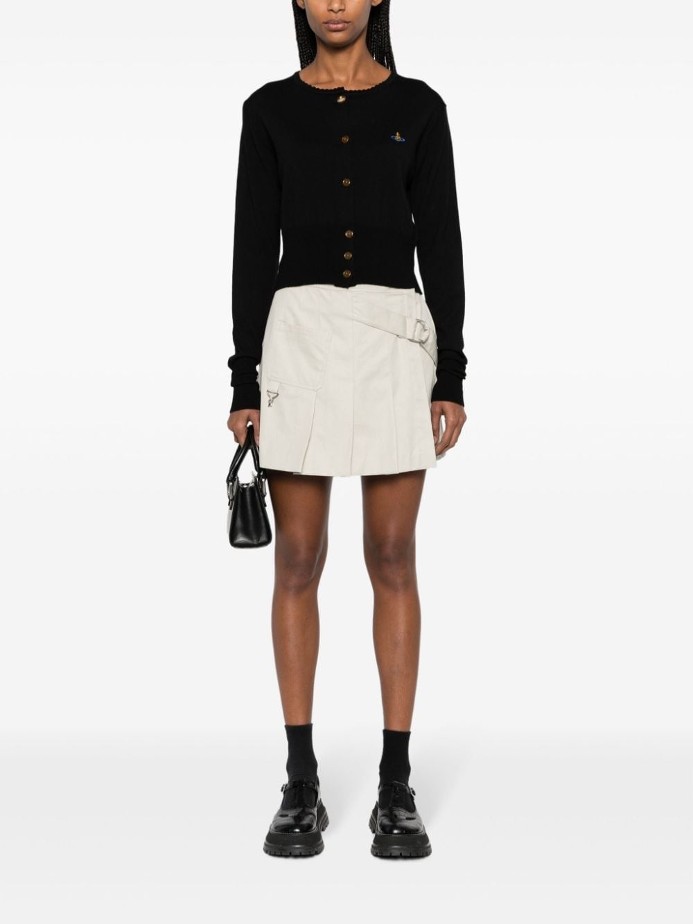 Orb logo-embroidered wool cardigan - 2