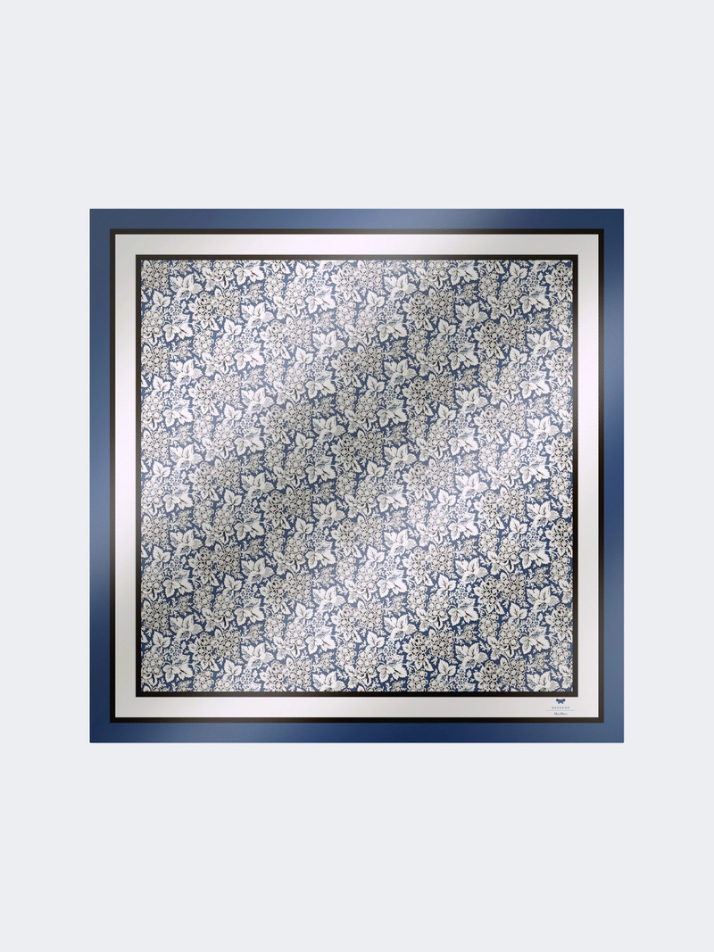 ONESTO Printed silk foulard - CHINA BLUE 8