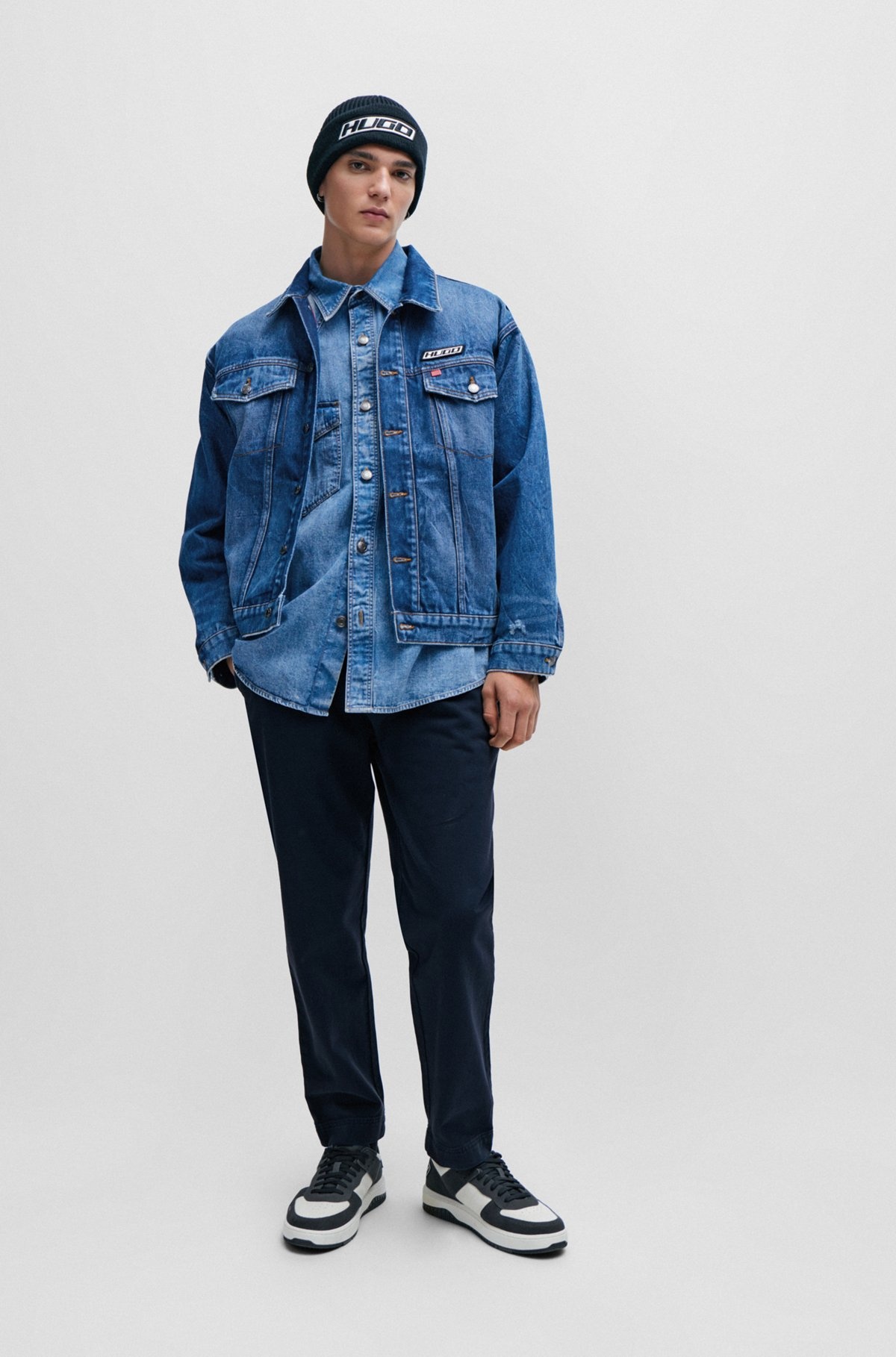 TAPERED-FIT CHINOS IN COTTON GABARDINE - 3