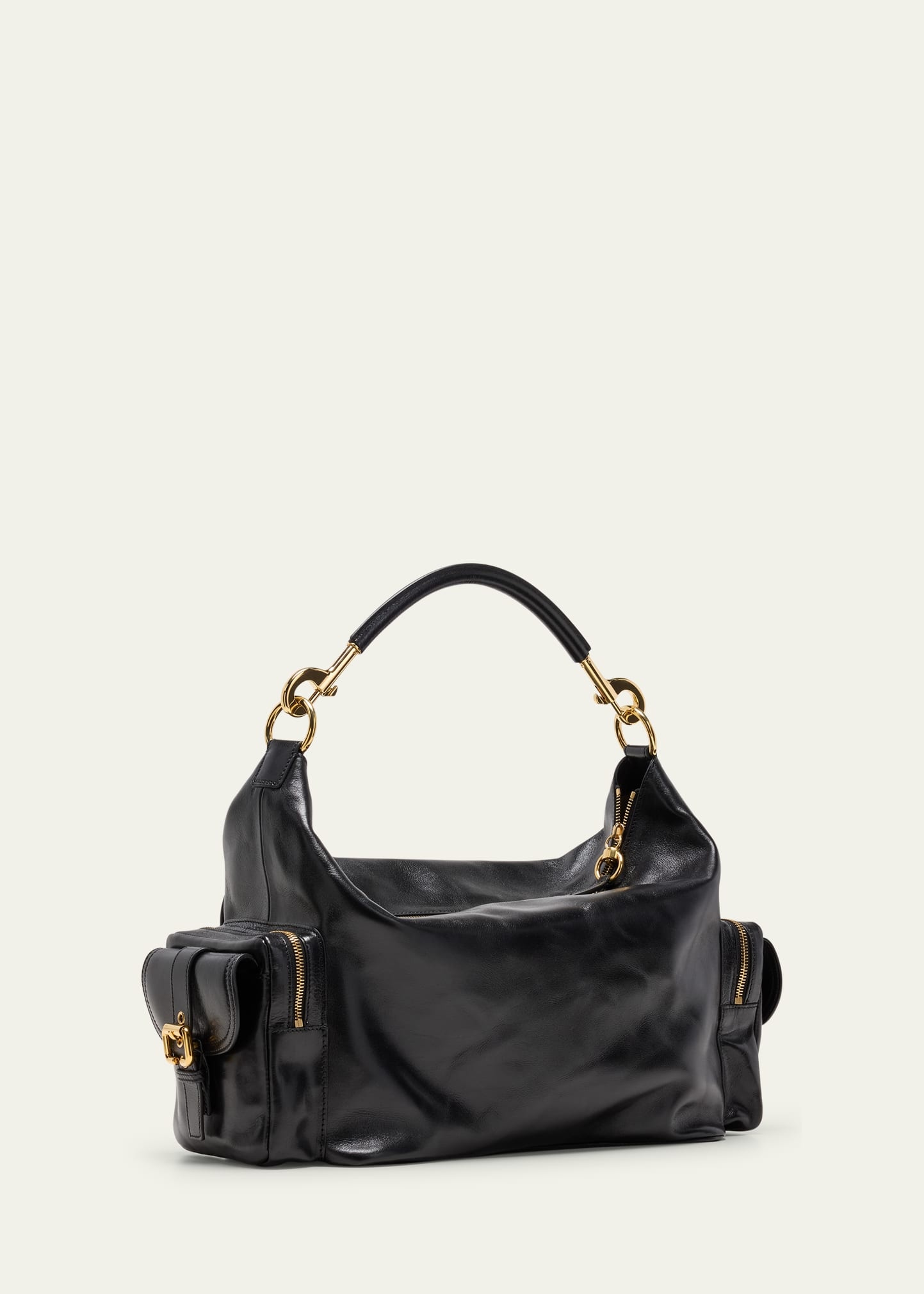 Camera Bag Large in Natural Shiny Calfskin - 3