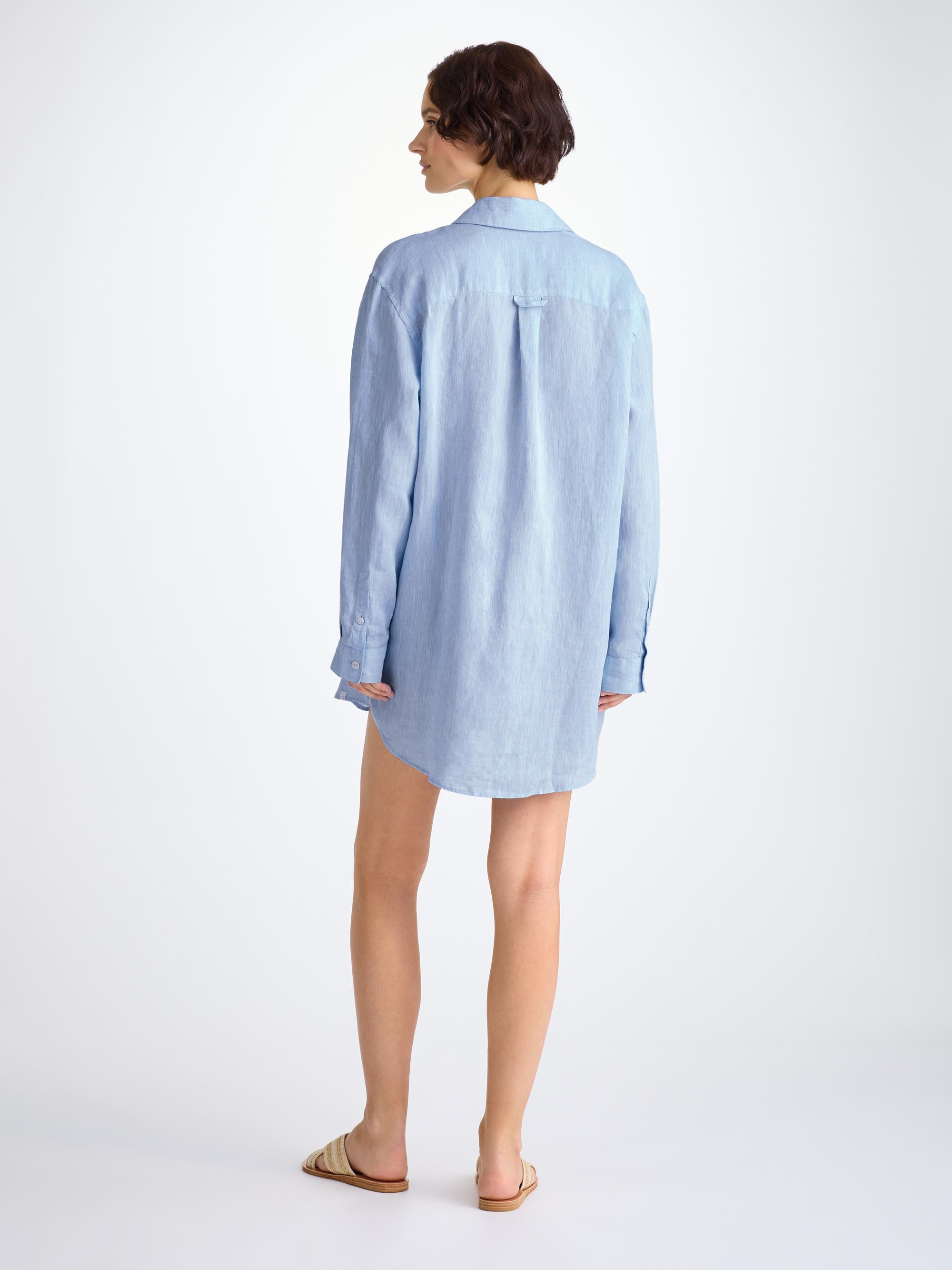 Women's Shirt Sicily Linen Sky Blue - 4