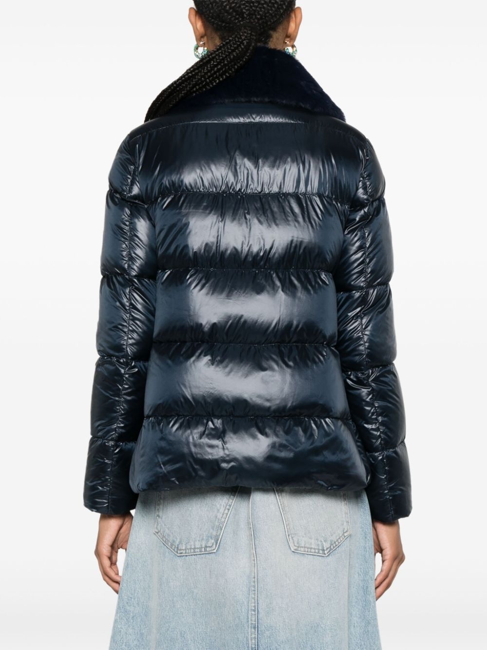 faux-fur collar puffer jacket - 4