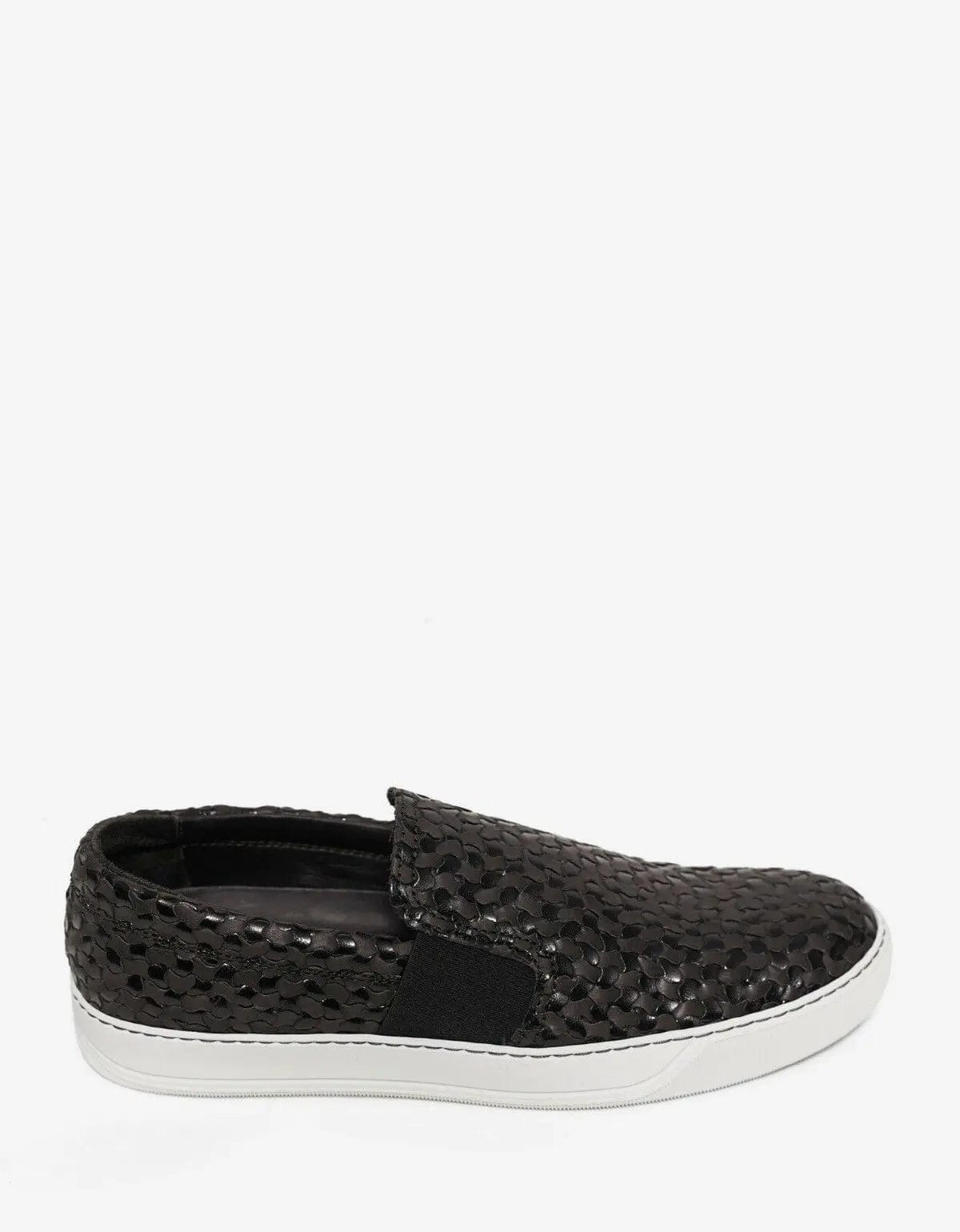 Lanvin Woven Leather Slip On Trainers - 2