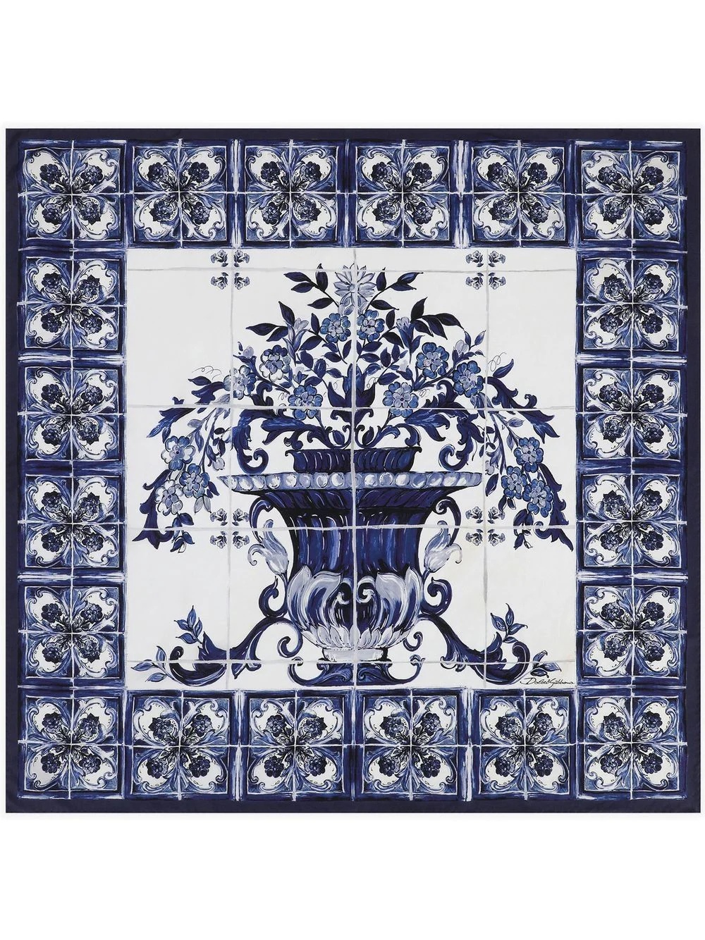 Majolica foulard twill scarf - 1