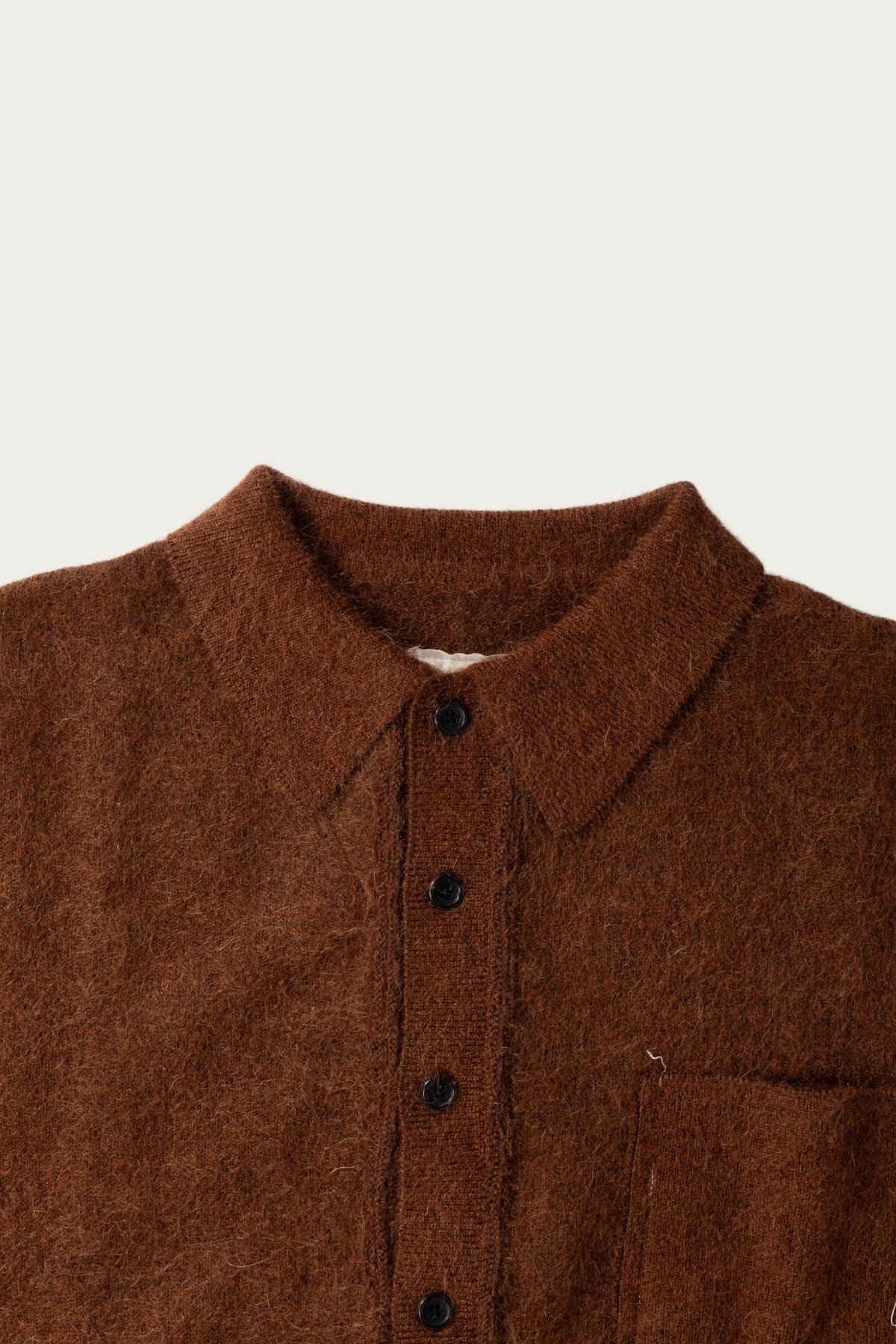 Hairy Cardigan - Brown Mohair Wool - 2