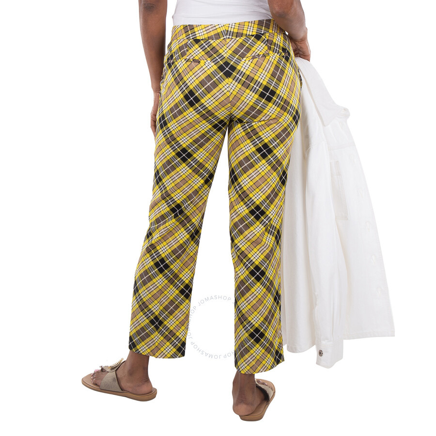 Burberry Cropped Check Technical Wool Tailored Trousers - 3