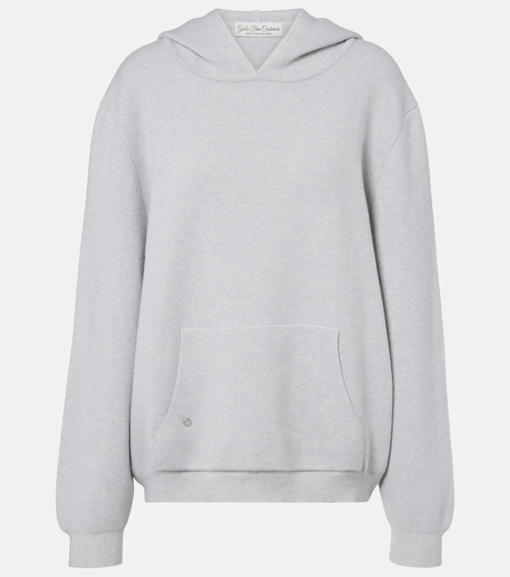 Cashmere hoodie with rose quartz - 1