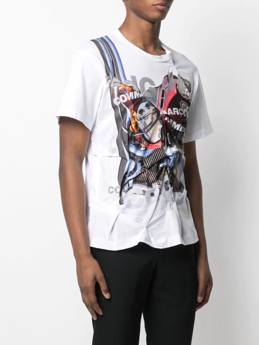 folded graphic-print T-shirt - 3