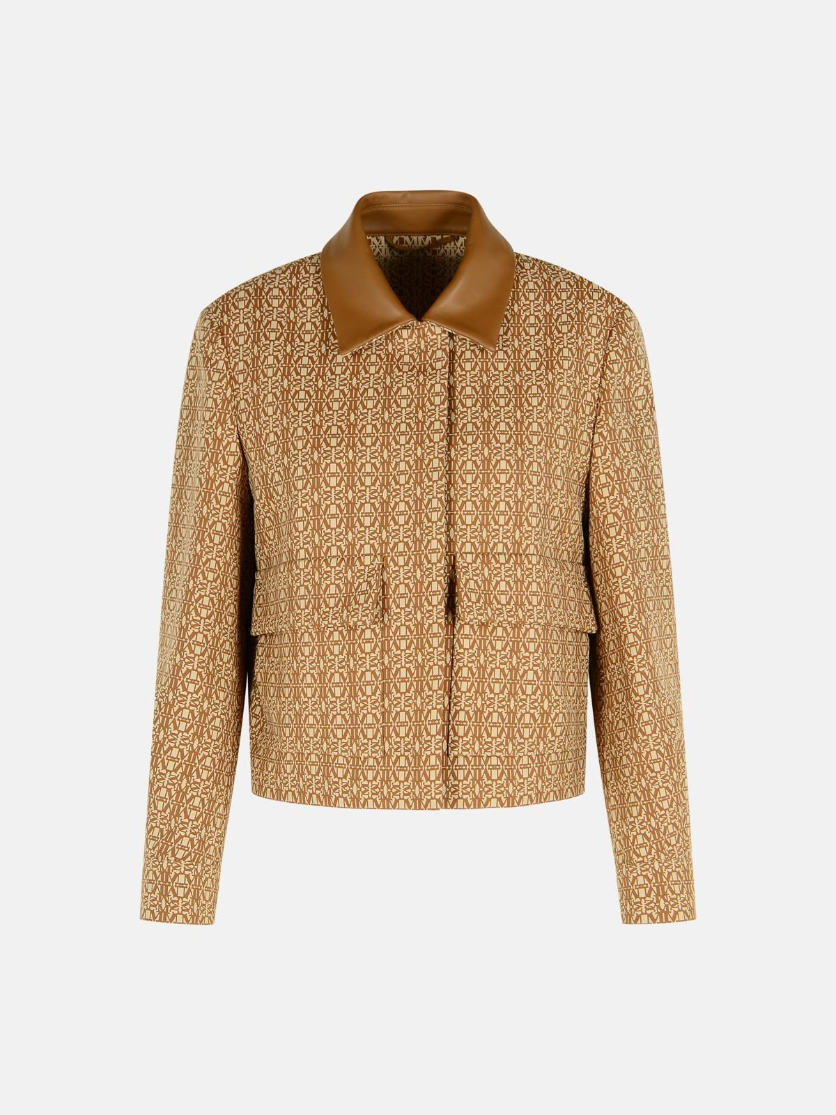 'VIBORG' CAMEL COTTON JACQUARD JACKET - 1