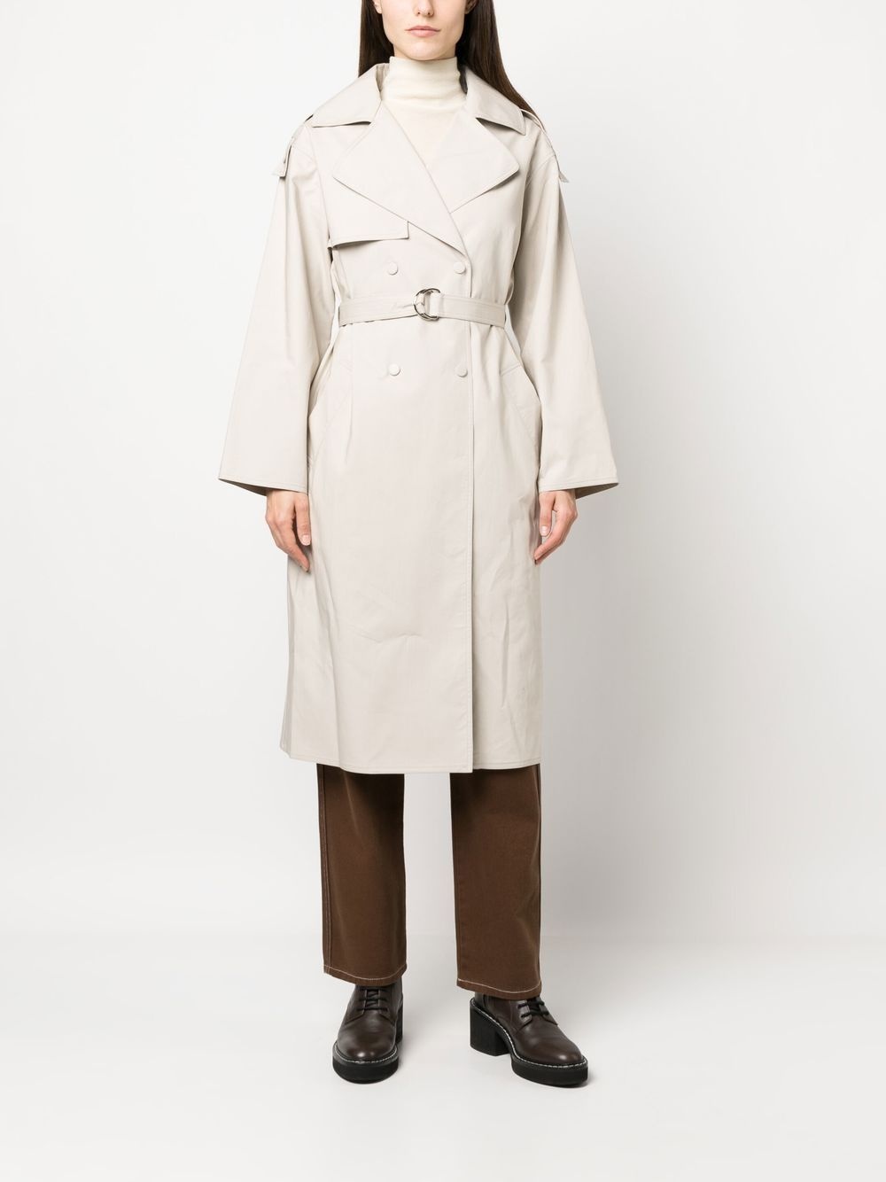 silk belted trench coat - 2