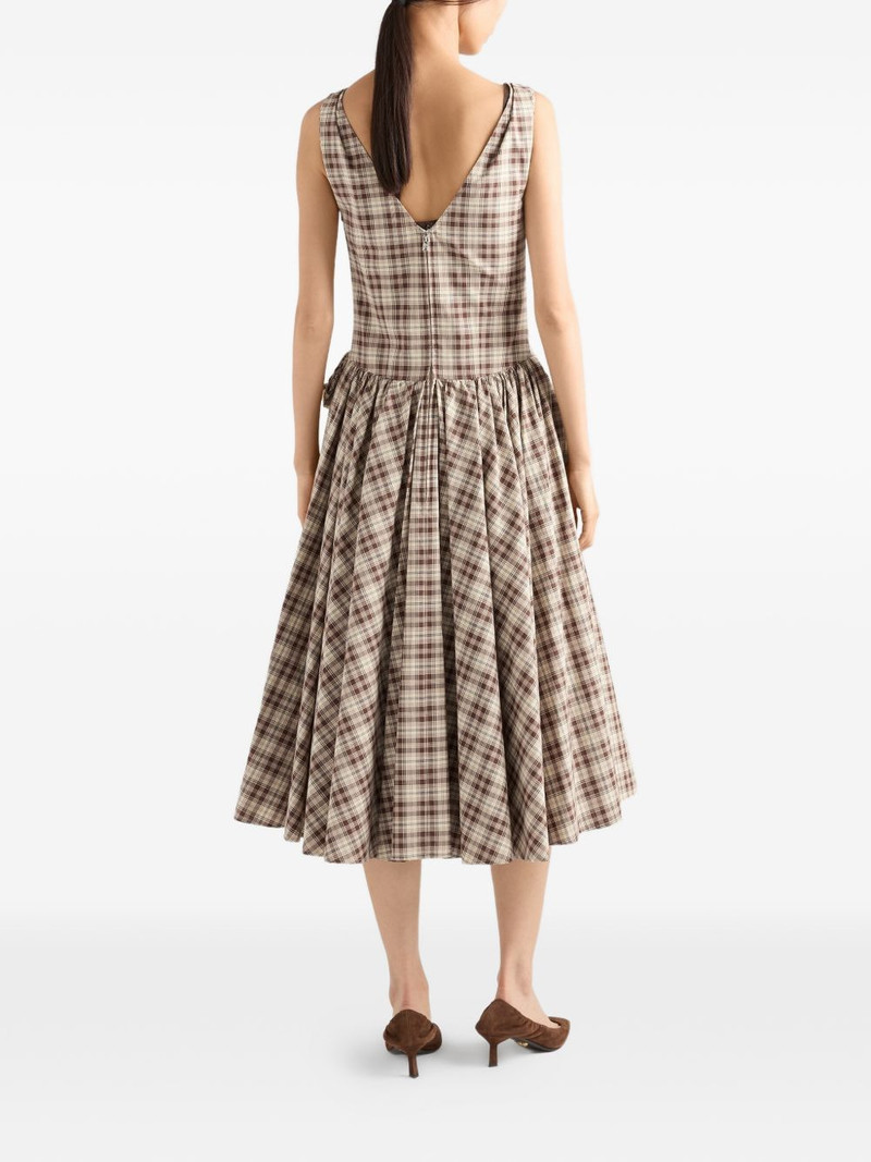 Prada embroidered checked poplin dress outlook