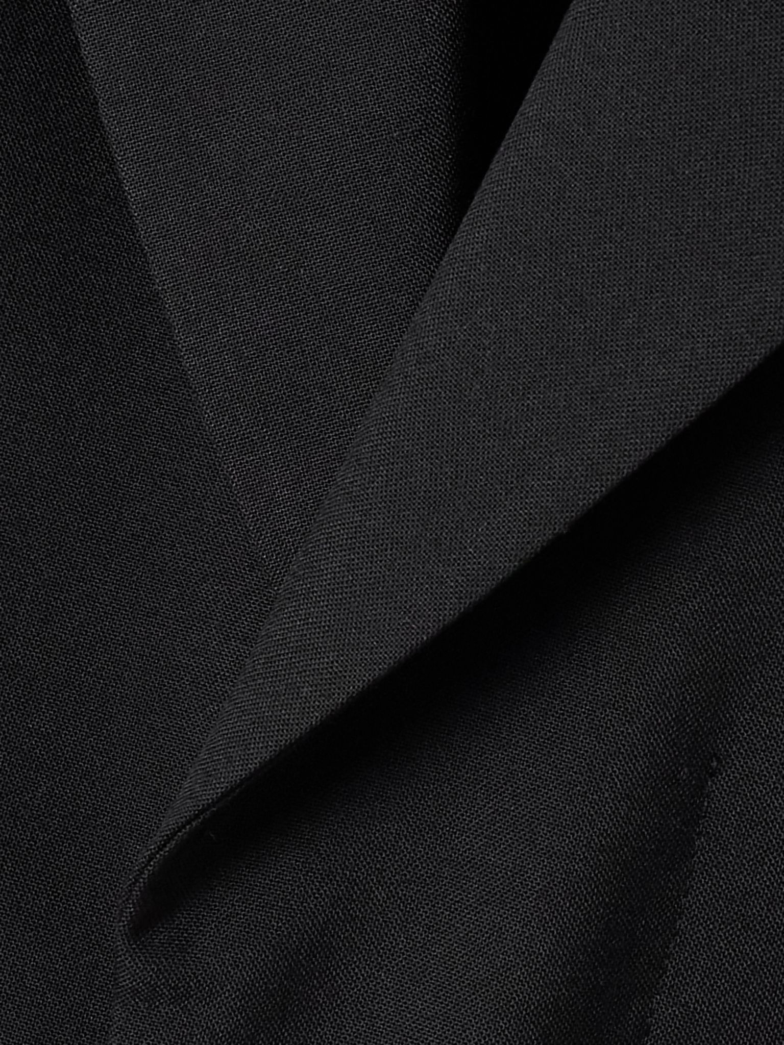 Canvas-trimmed grain de poudre and shell vest Black - 5