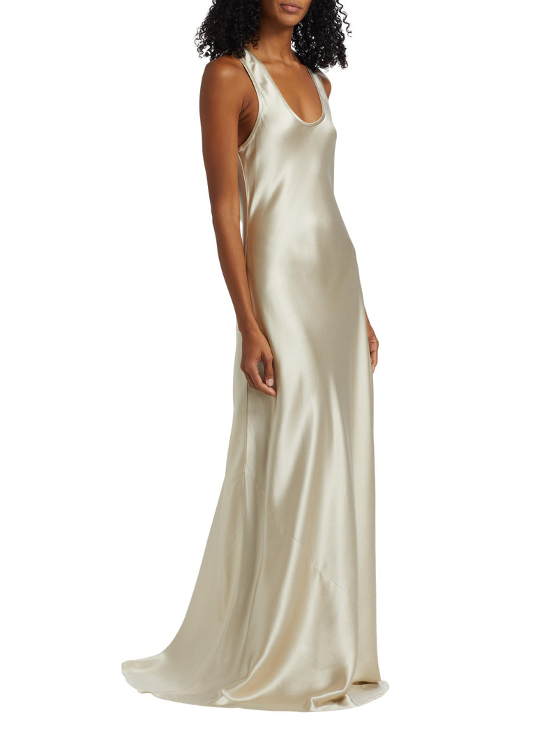 Women's Margot Silk Bias Cut Maxi Dress - Oyster 4