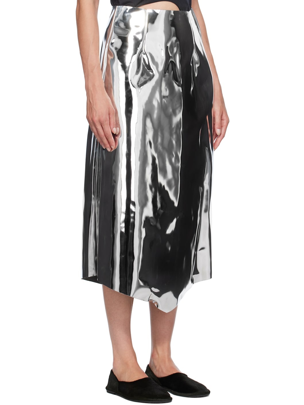 Silver Reflector Midi Skirt - 2