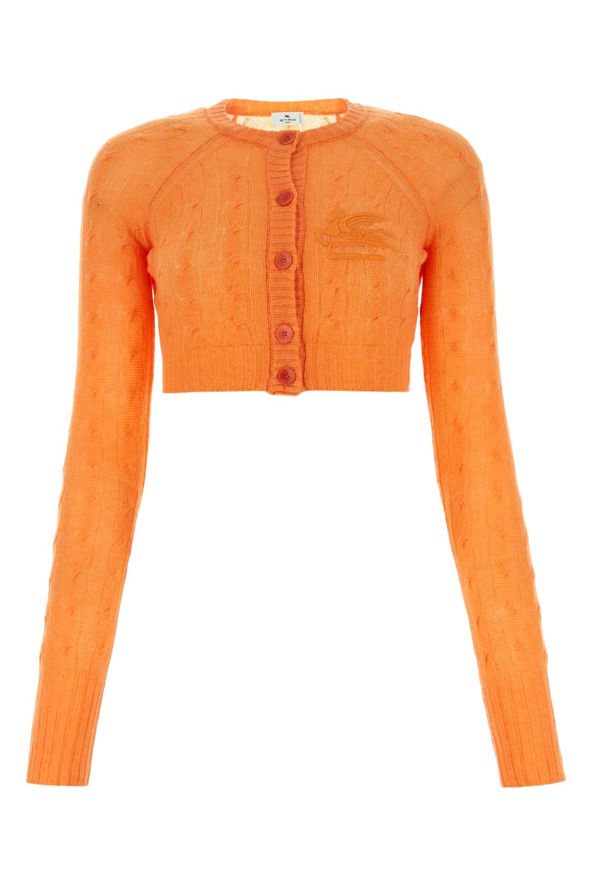 Etro Women Orange Cashmere Cardigan - 1
