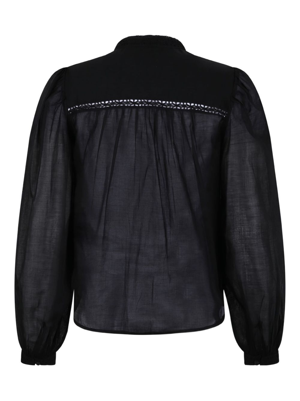 lace-insert button shirt - 2