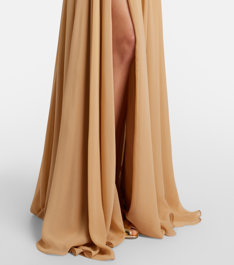 Raffia-trimmed silk-blend tulle gown 4