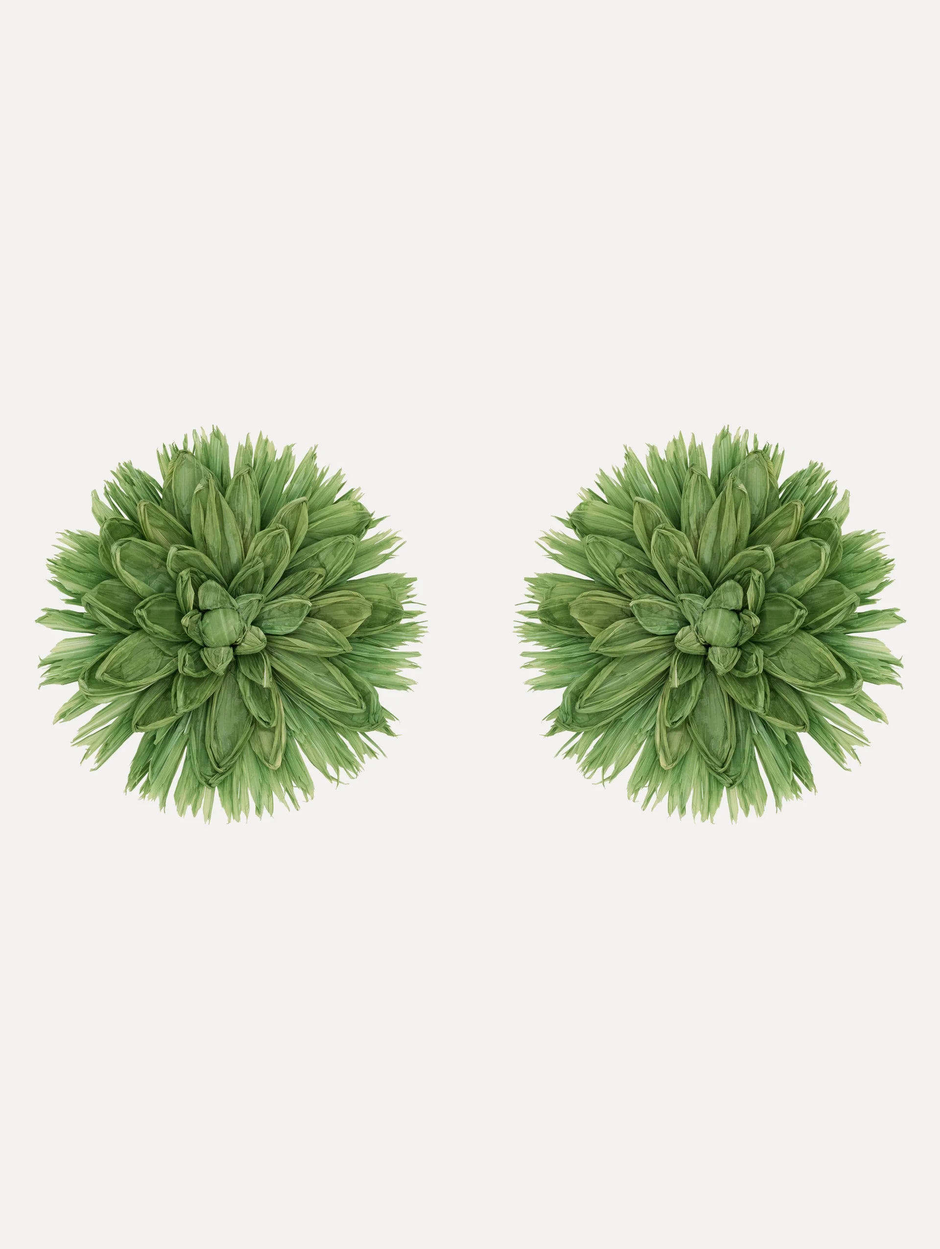RAFFIA FLOWER CLIP-ON EARRINGS - 1