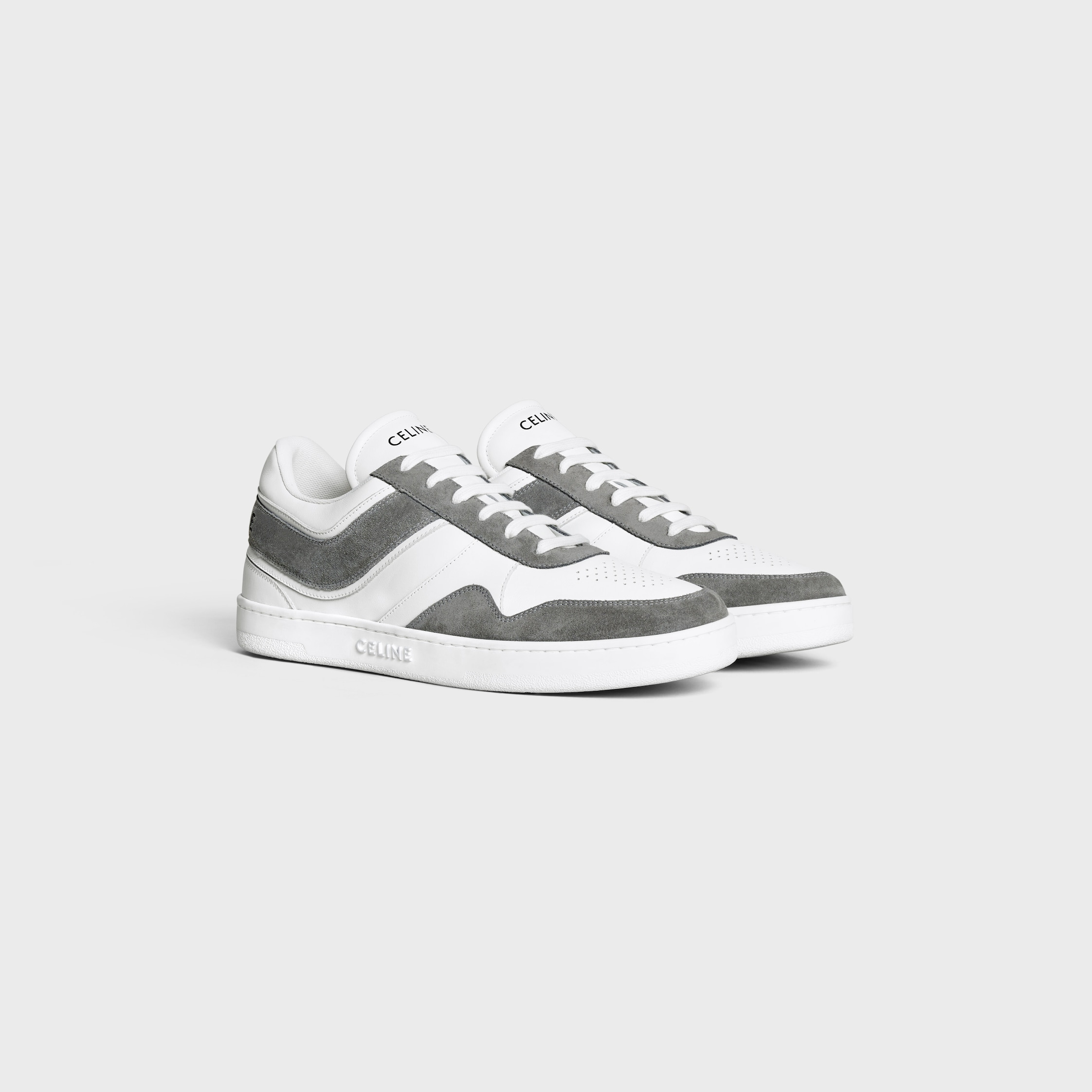 CELINE TRAINER LOW LACE-UP SNEAKER in SUEDE CALFSKIN AND CALFSKIN - 2