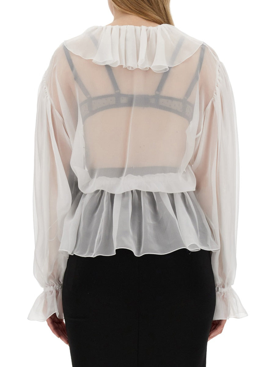 Dolce & Gabbana Women Chiffon Blouse With Ruffles - 3