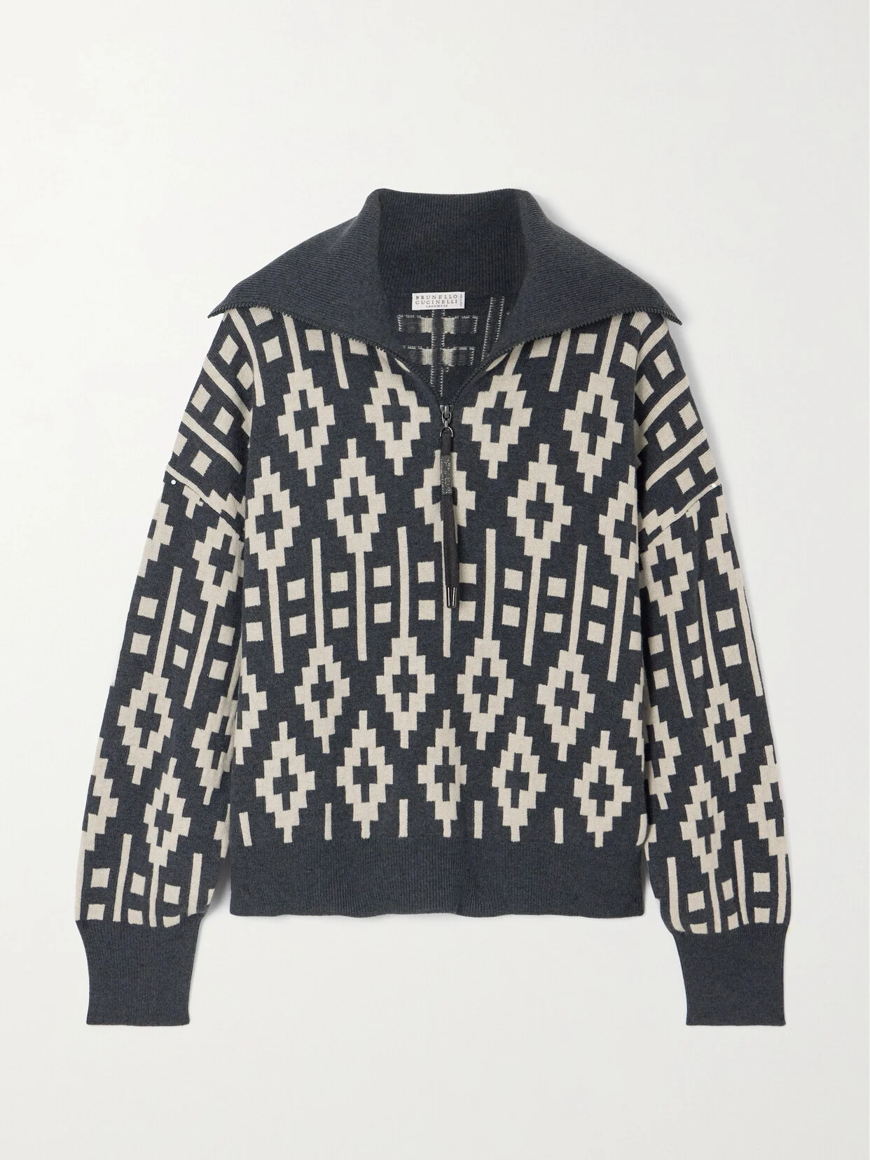 Wool, Cashmere And Silk-blend Jacquard Sweater - 1