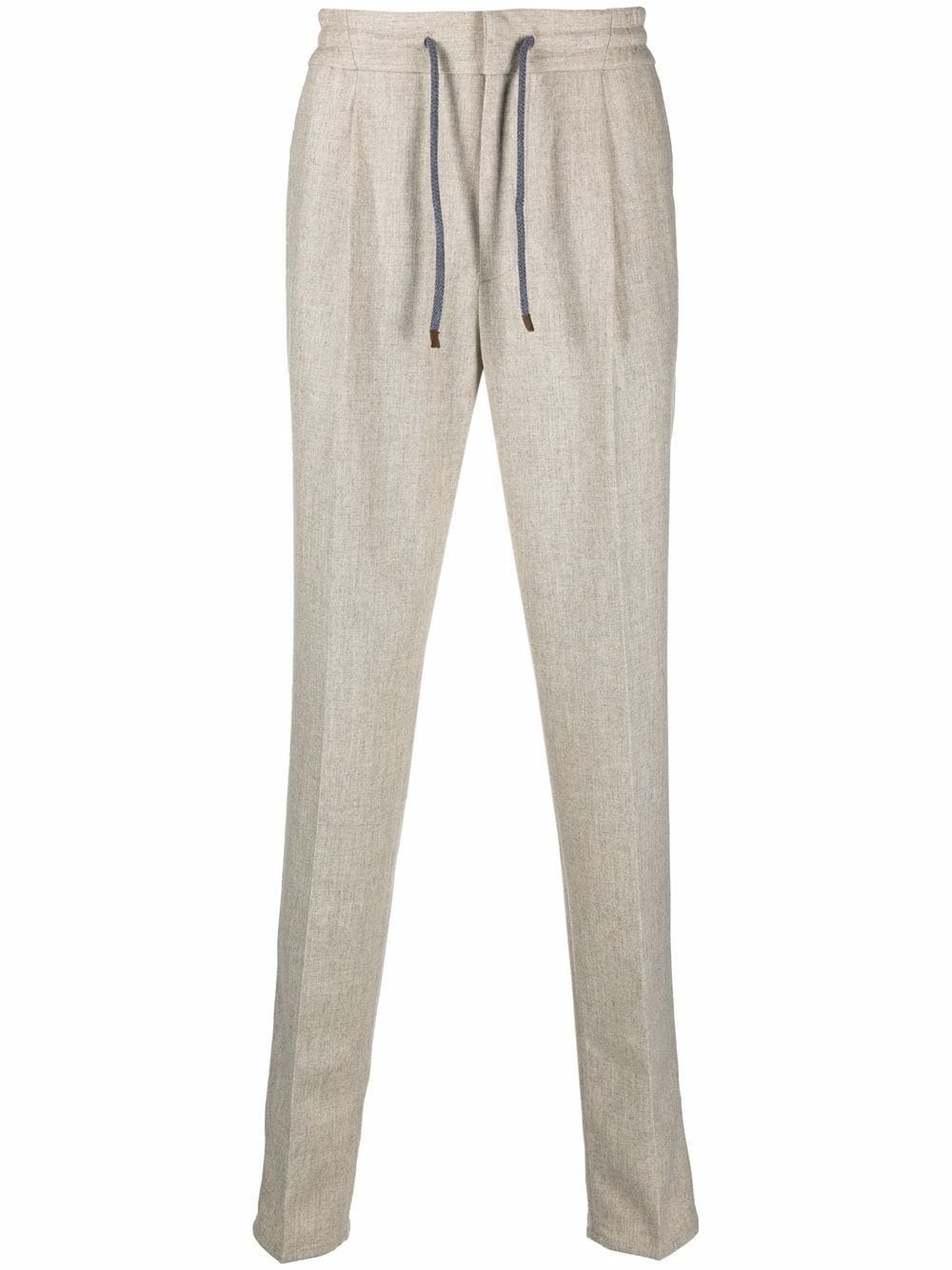 pleated drawstring trousers - 1